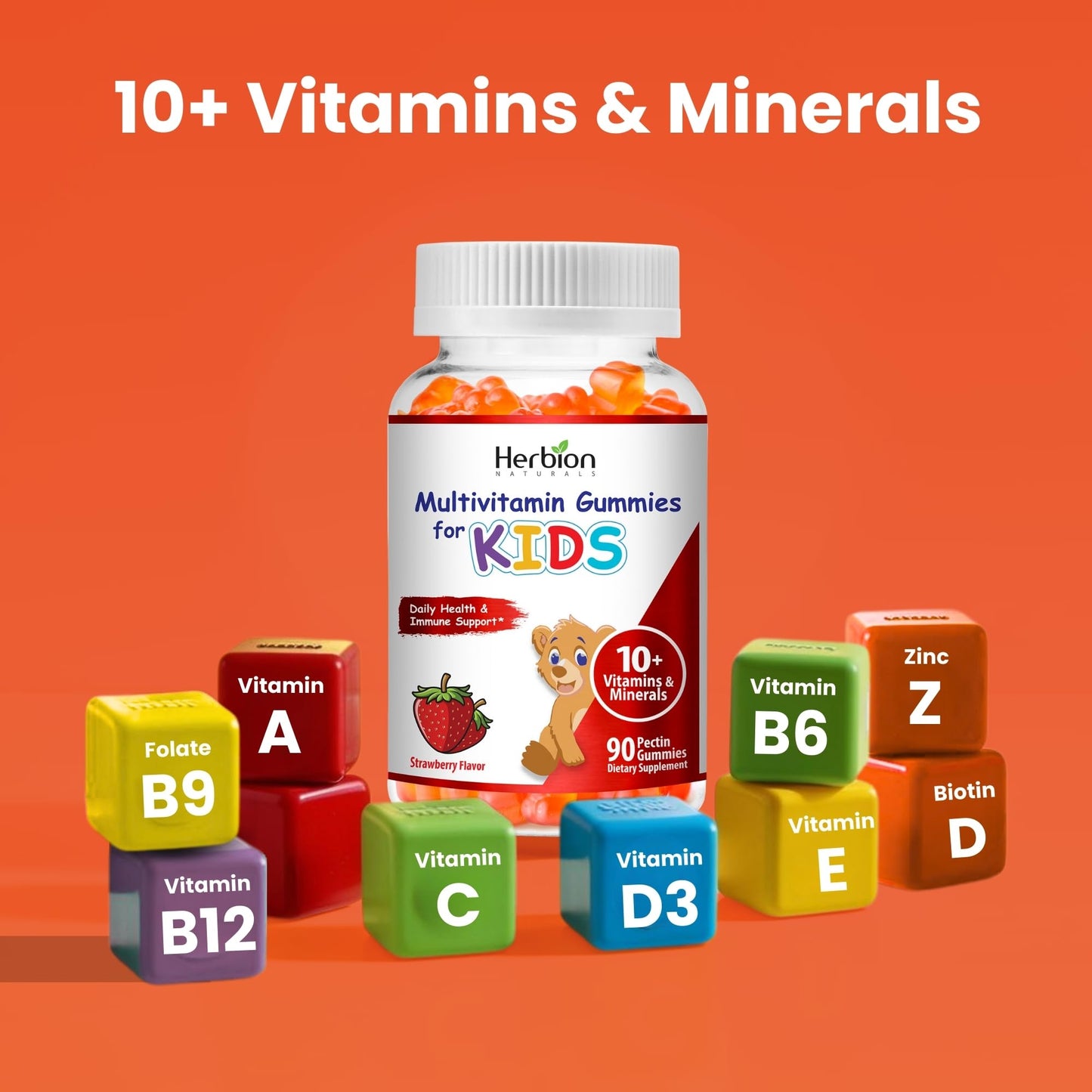 HERBION Naturals Multivitamin Gummies for Kids, 90 Count