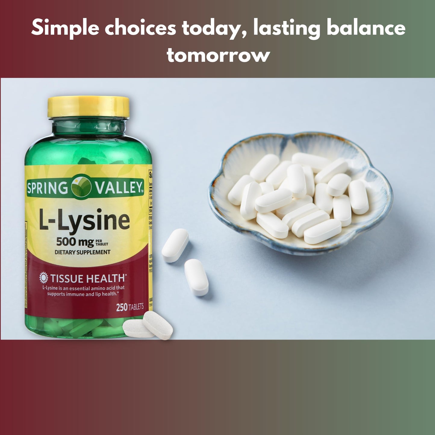 FUSION SHOP STORE L-lysine 500mg Tablet, 250 Count