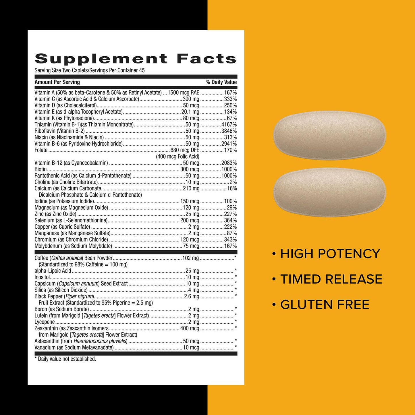 GNC Mega Men Energy & Metabolism Multivitamin for Men Caplets, 90 Count