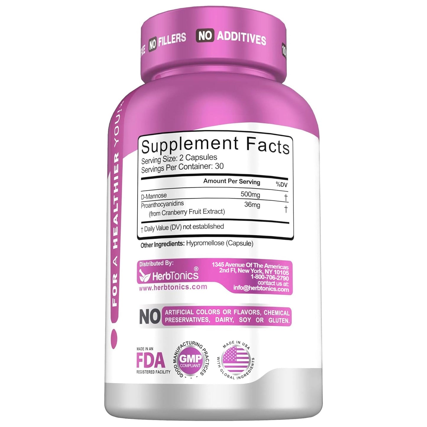 Herbtonics Fast Acting Urinary Tract Cleanse Treatment Capsule, 60 Count