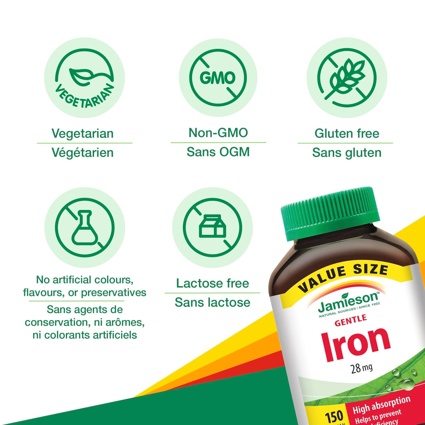 Jamieson Laboratories High Absorption Gentle Iron Capsule, 1 Count