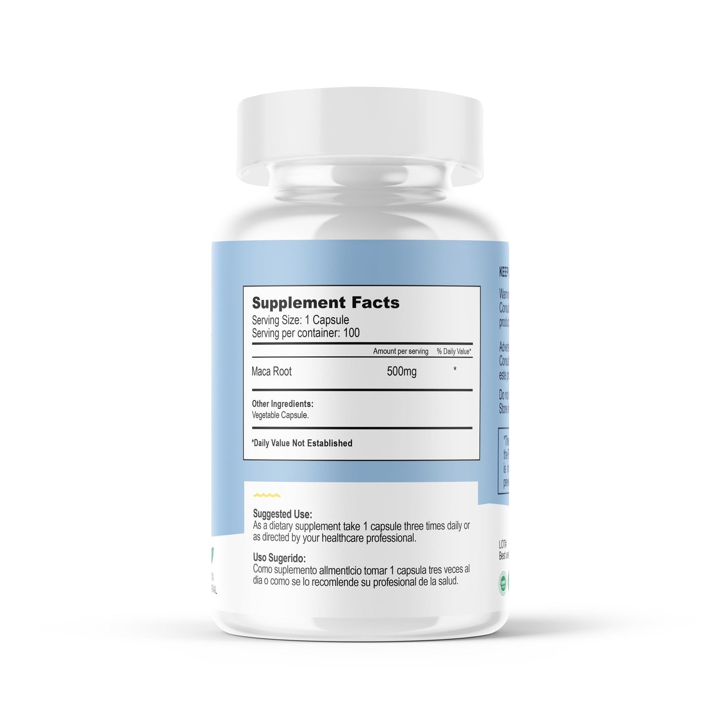Bella All Natural Maca Root Capsules 60 Count