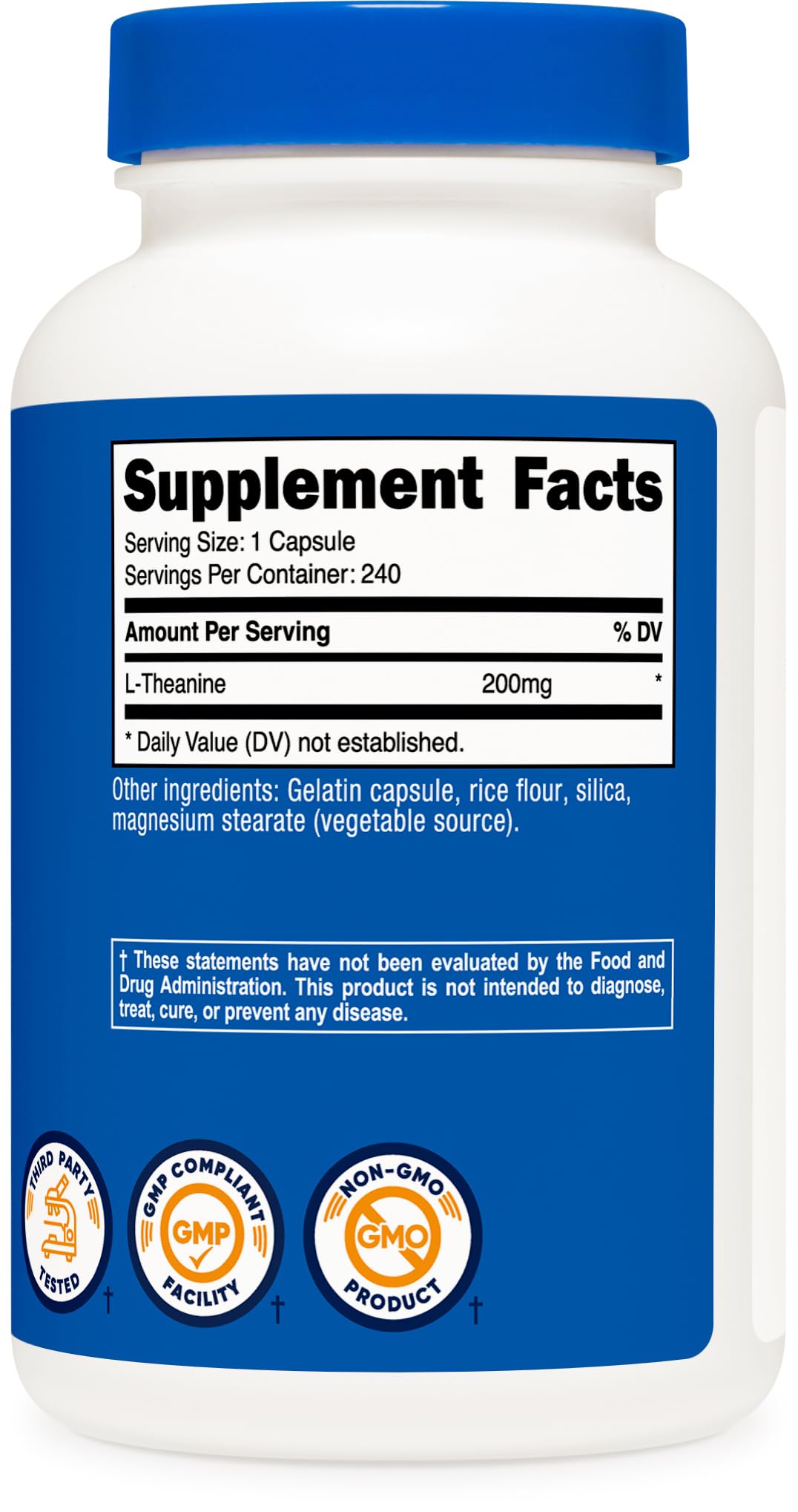 Nutricost L-Theanine 200mg, 240 Capsules