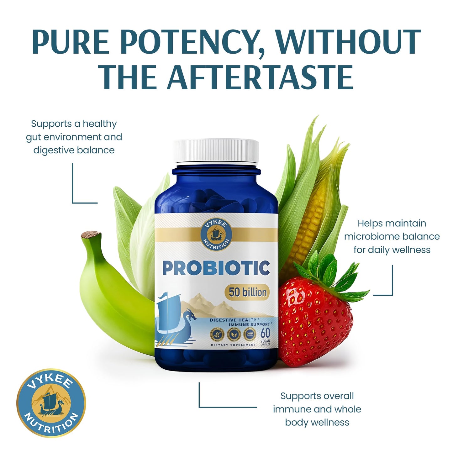 Vykee Nutrition Daily Probiotic Capsules, 60 Capsules