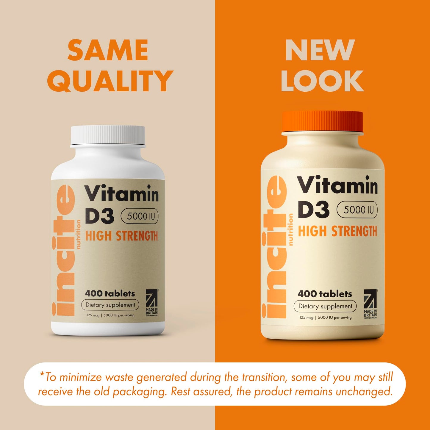 Incite Nutrition Vitamin D3 5000iu Tablets 400