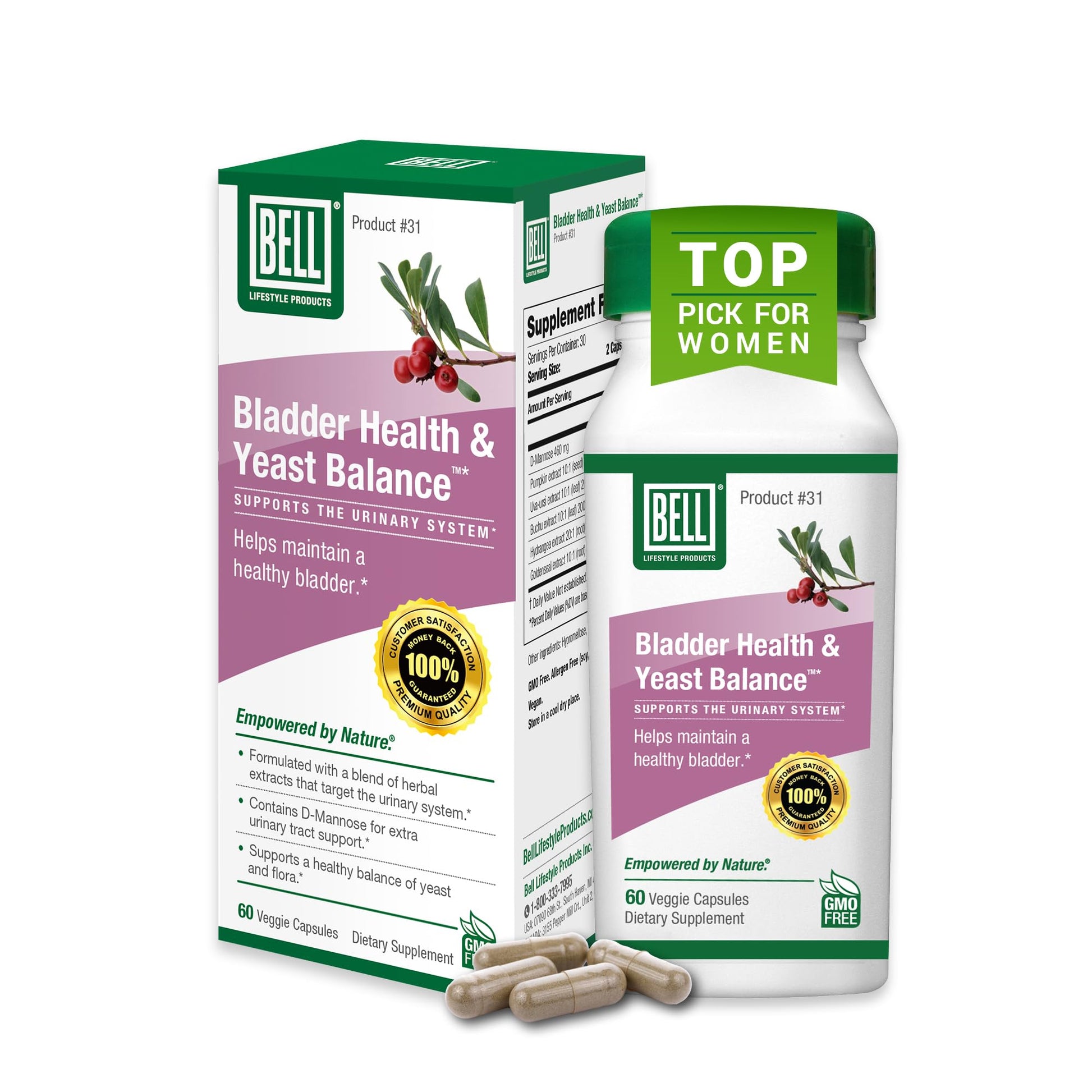 Bell Bladder Health & Yeast Balance Capsule 60 Count