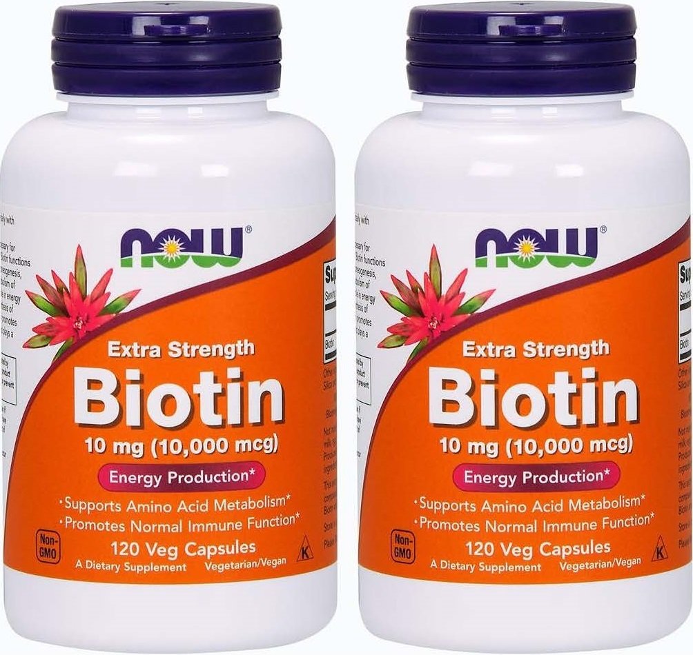 NOW Foods Biotin 10 mg Extra Strength Capsules, 240 Capsules