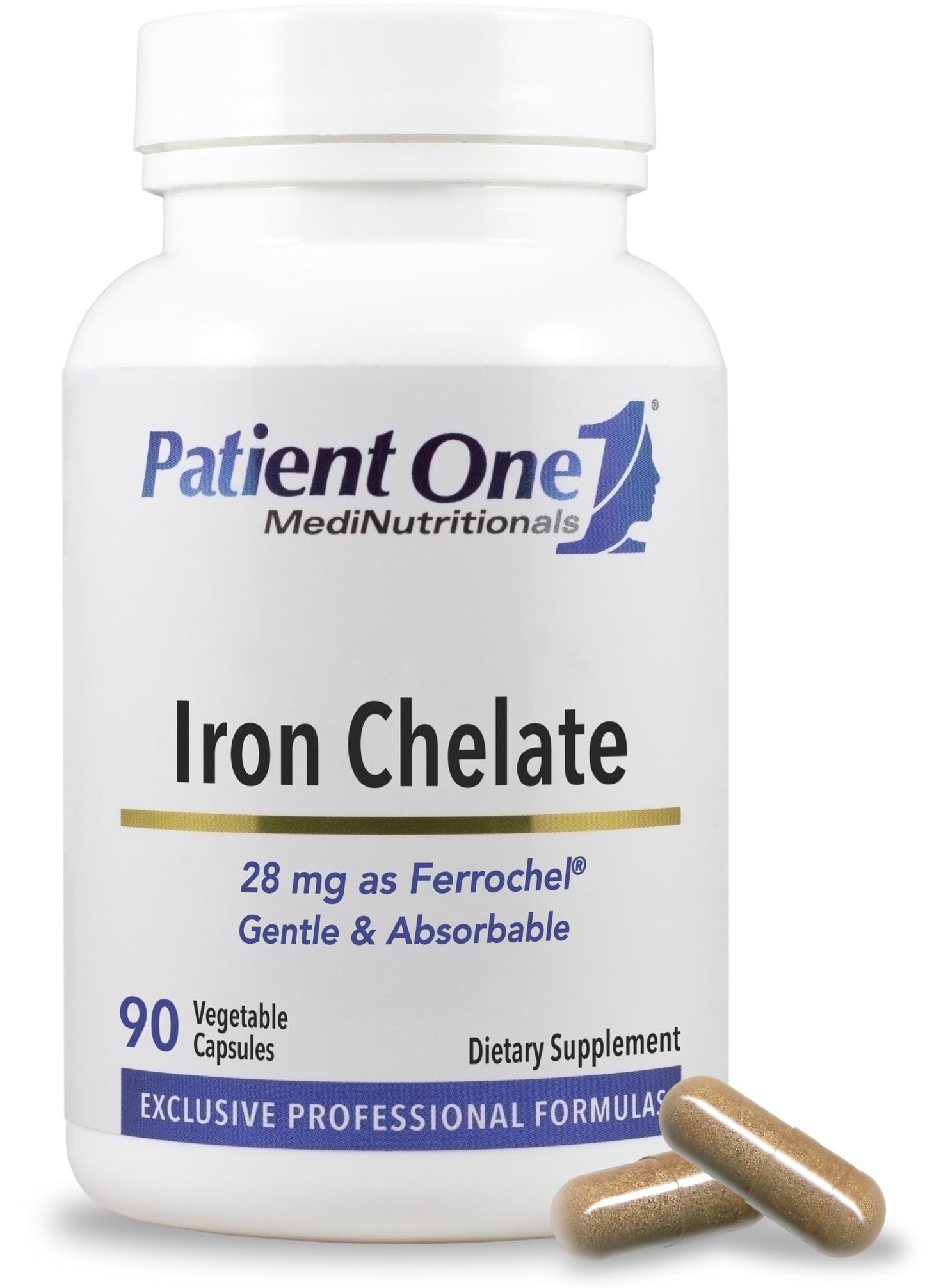Patient One Iron Chelate 28mg Capsules, 90 Count