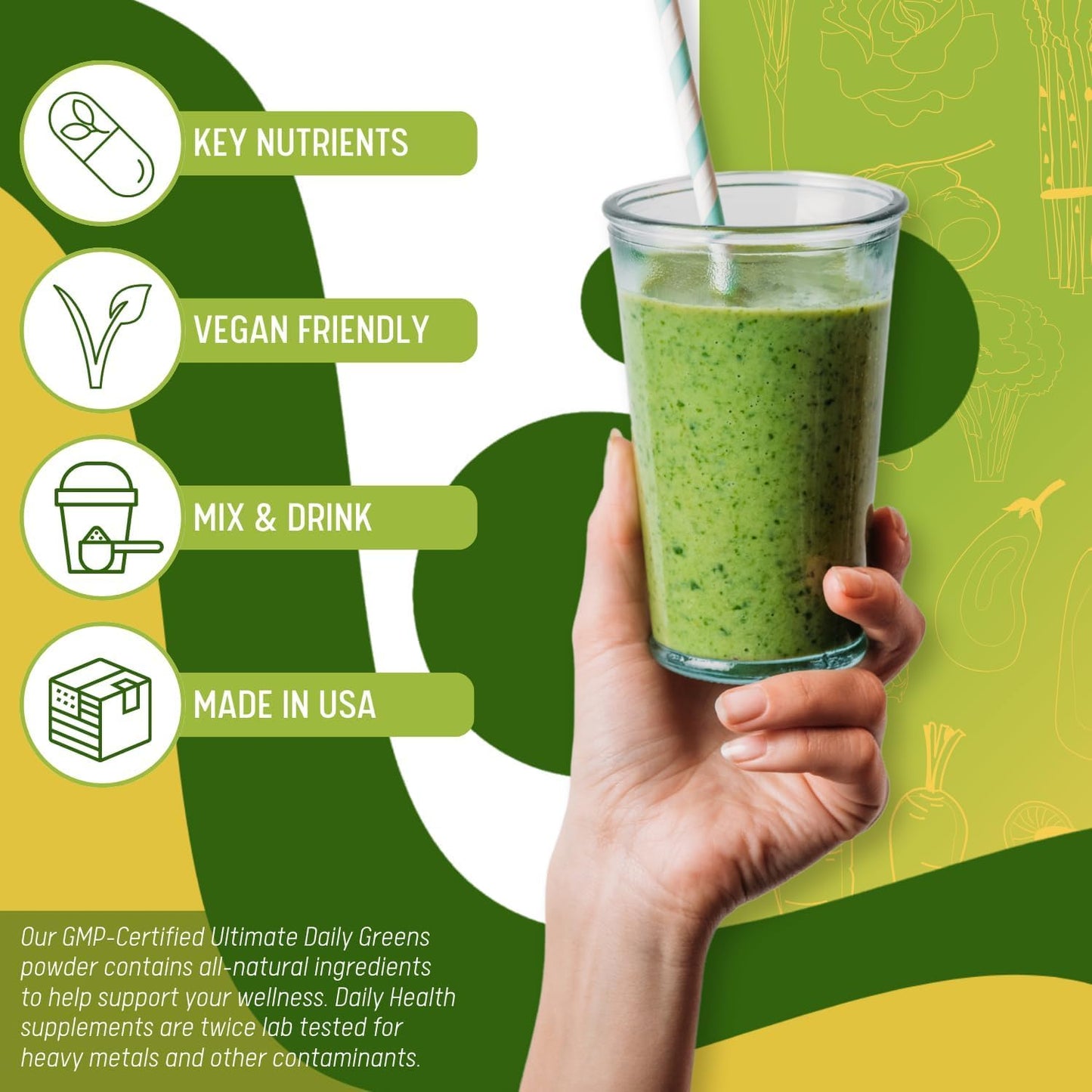 Daily Health Ultimate Greens with MSM Powder, 48 Servings