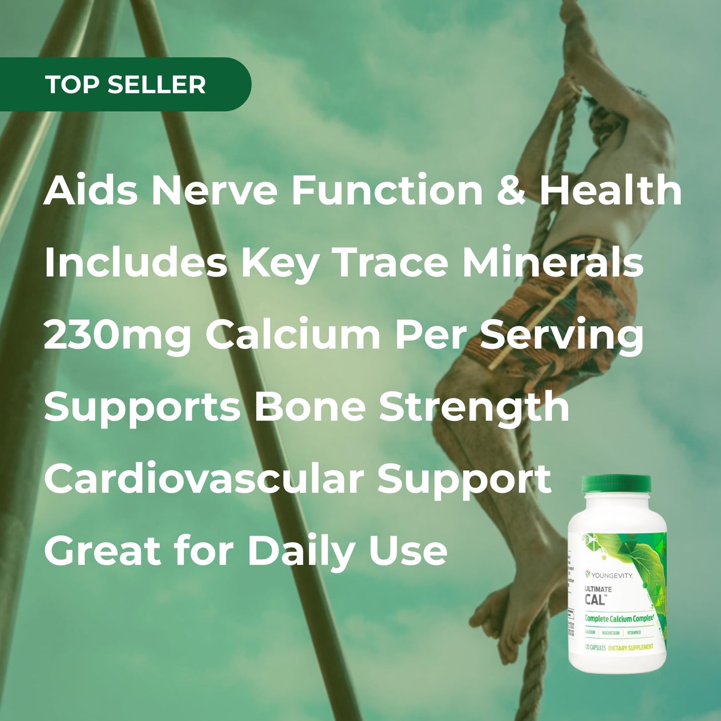 Youngevity Ultimate Cal Calcium Magnesium Bone Health Supplement Capsule 120 Count