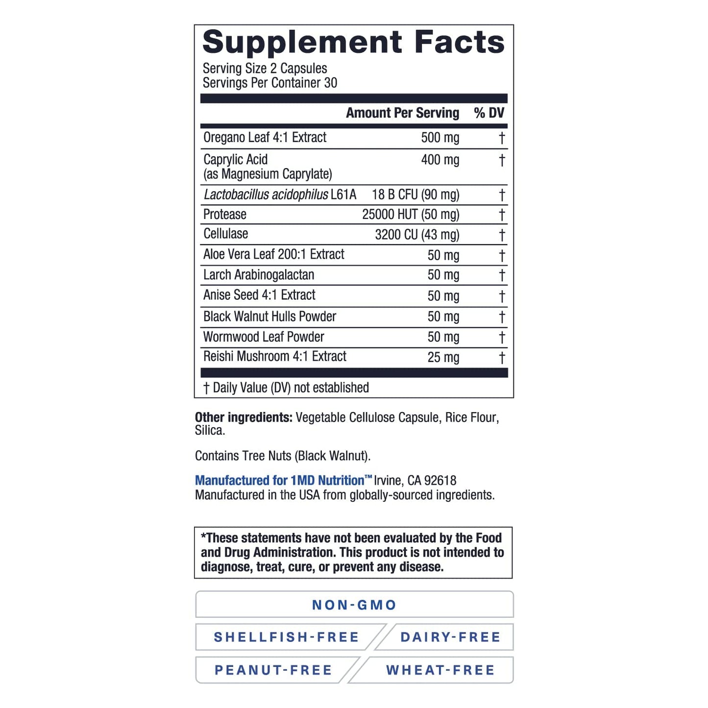 1MD Nutrition BalanceMD Vaginal Probiotics Capsules with Oregano & Caprylic Acid, Lactobacillus & Digestive Enzymes, 60 Capsules