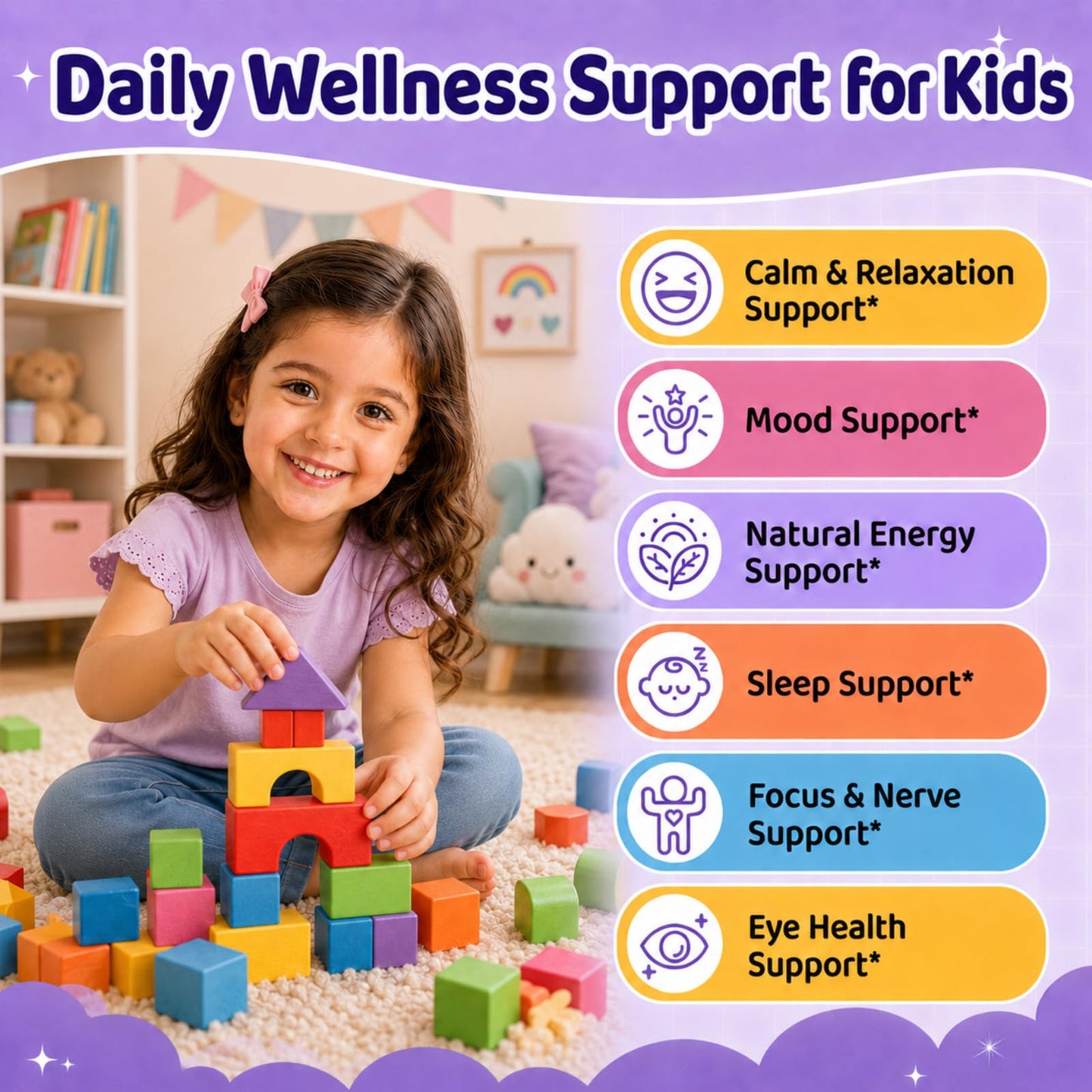 isLandear Saffron Gummies for Kids & Adults for Calm Mood, Focus & Daily Wellness Gummy, 60 Count