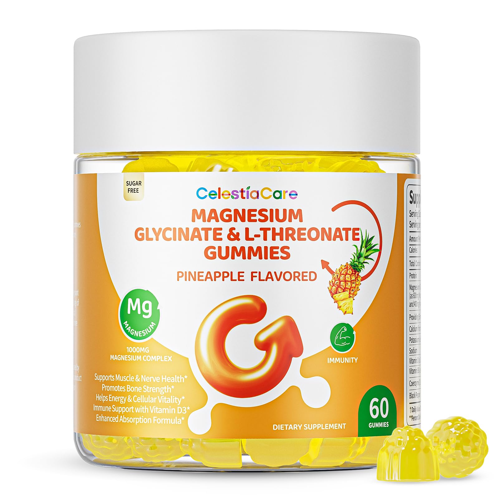 CelestiaCare Magnesium Glycinate Gummies 600mg, 60 Count