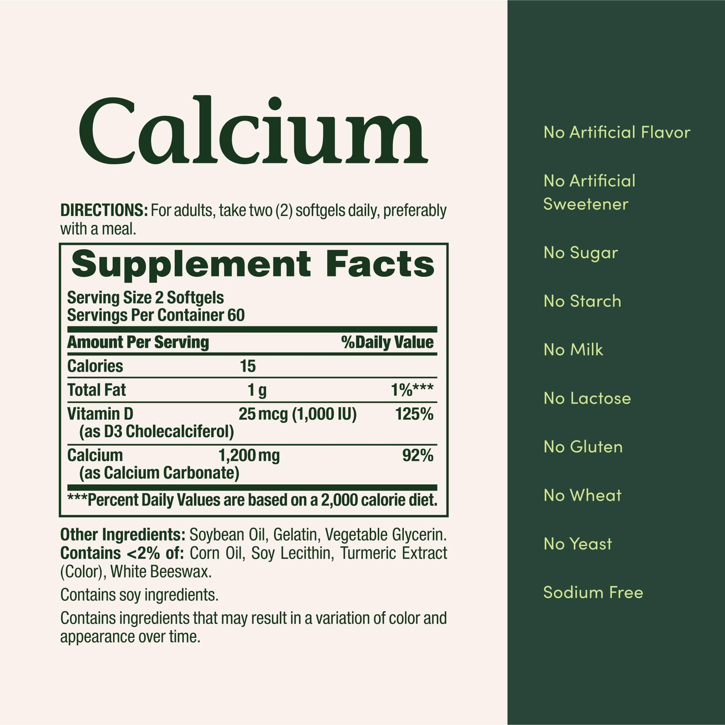 Nature's Bounty Calcium 1200 mg with Vitamin D3 Softgels, 220 Count