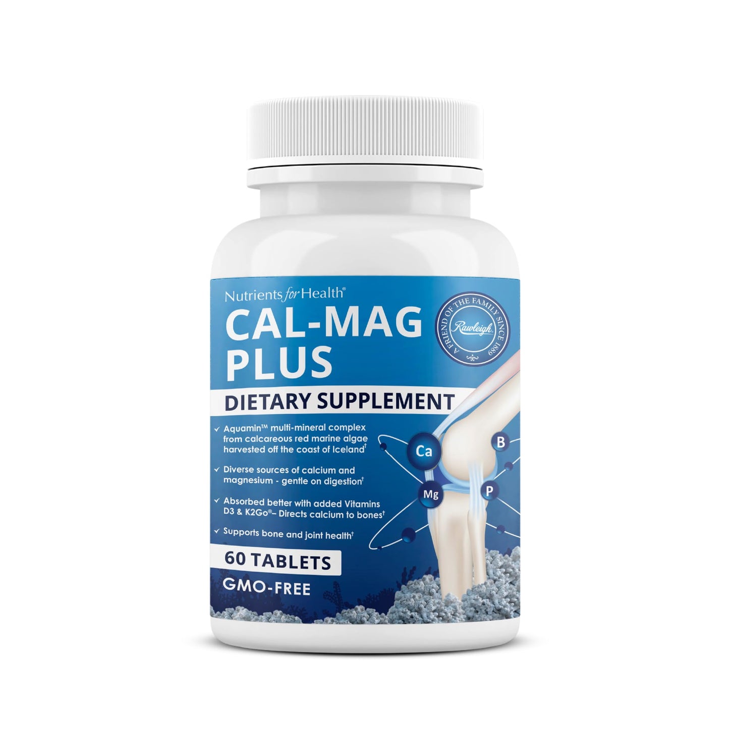 Rawleigh Calcium Magnesium with Aquamin Marine Algae Caplets 60 Count