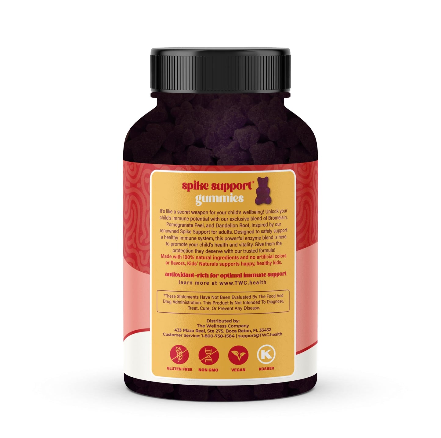 The Wellness Company Kids Naturals Spike Support Gummies 120 Count