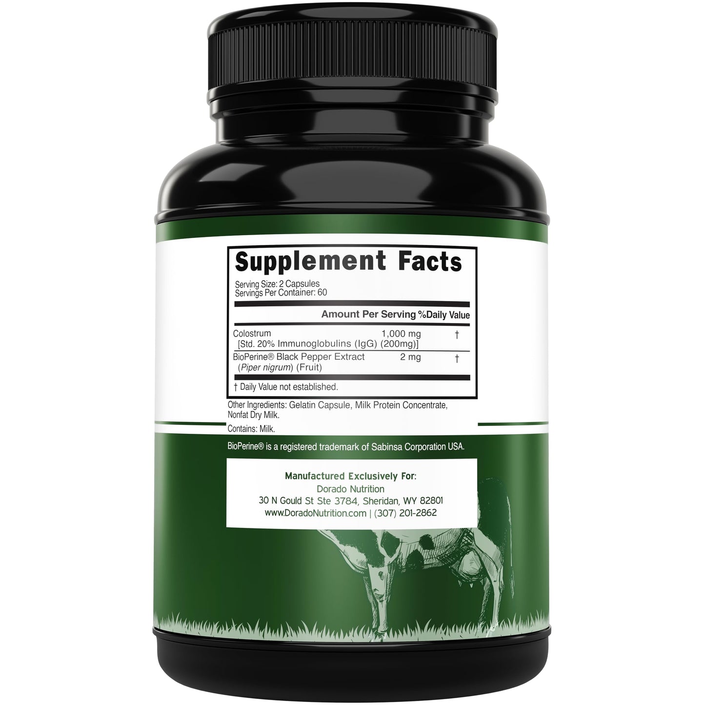 DORADO NUTRITION Colostrum Supplement Capsules 120 Count