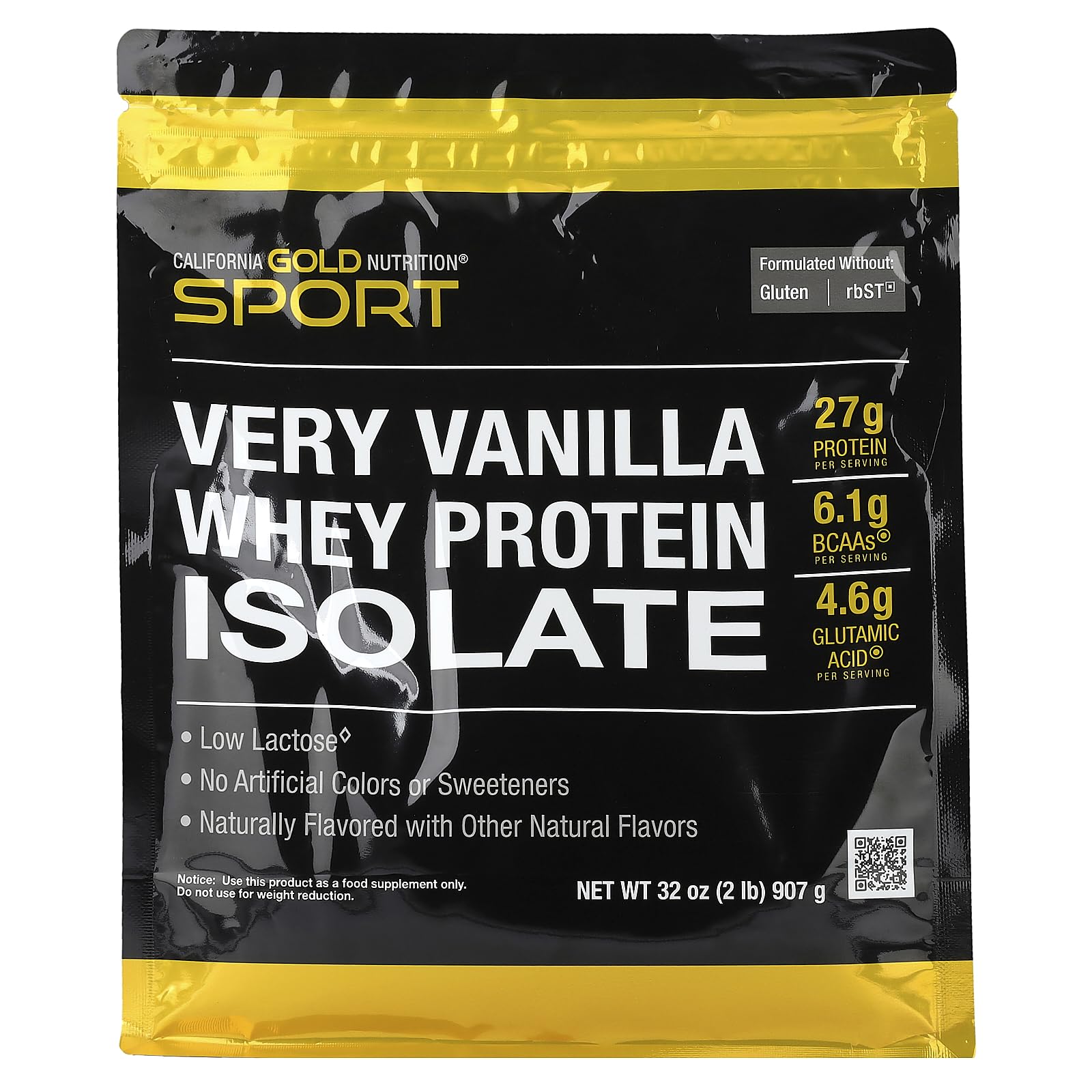 California Gold Nutrition Whey Protein Isolate Powder, Very Vanilla, 32 Servings