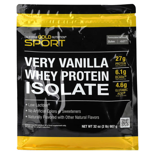 California Gold Nutrition Whey Protein Isolate Powder, Very Vanilla, 32 Servings