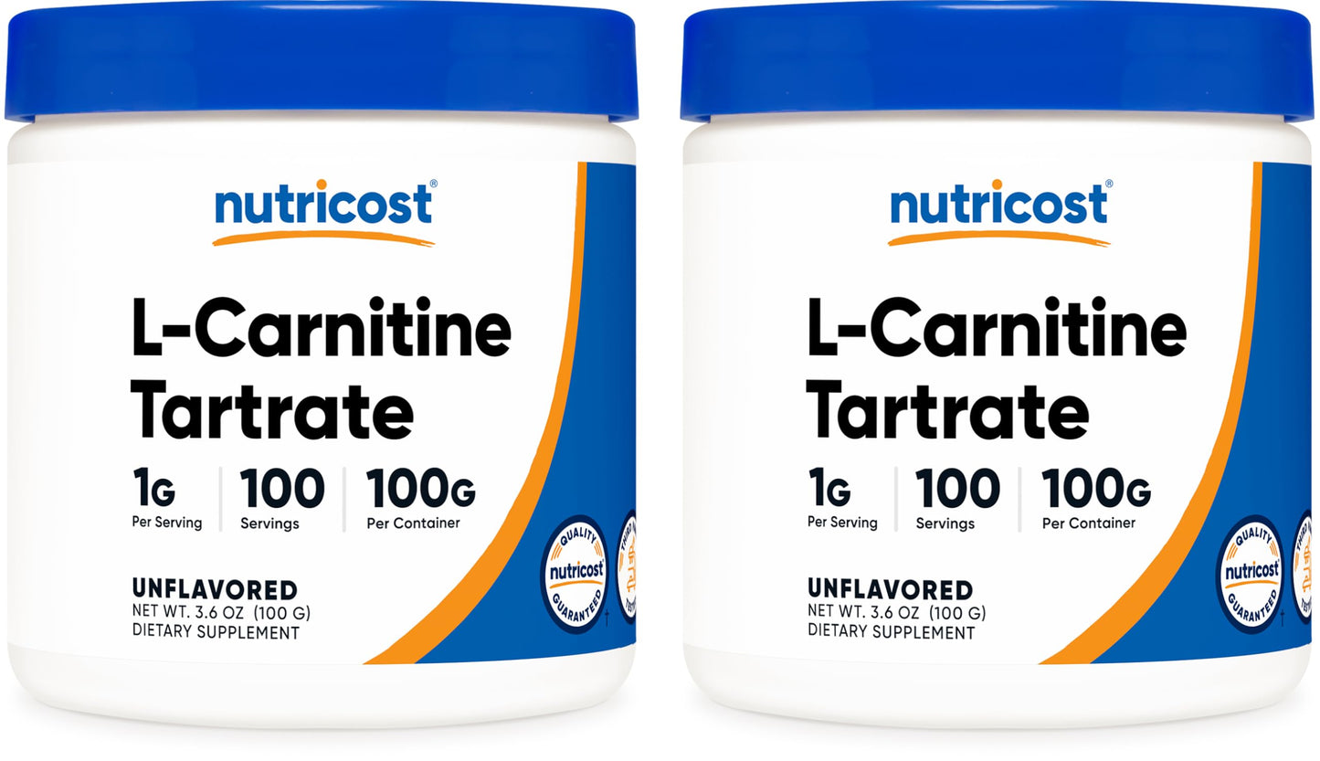 Nutricost L-Carnitine Tartrate Powder 7.0548 oz (Pack of 2)