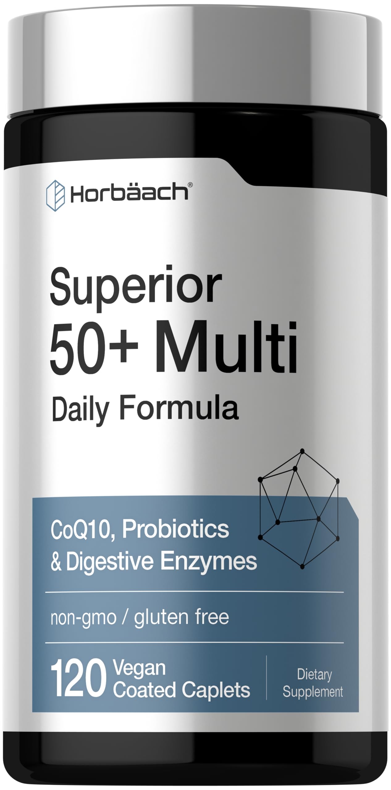 Horbäach Multivitamin for Men and Women Over 50 Tablets, 120 Count