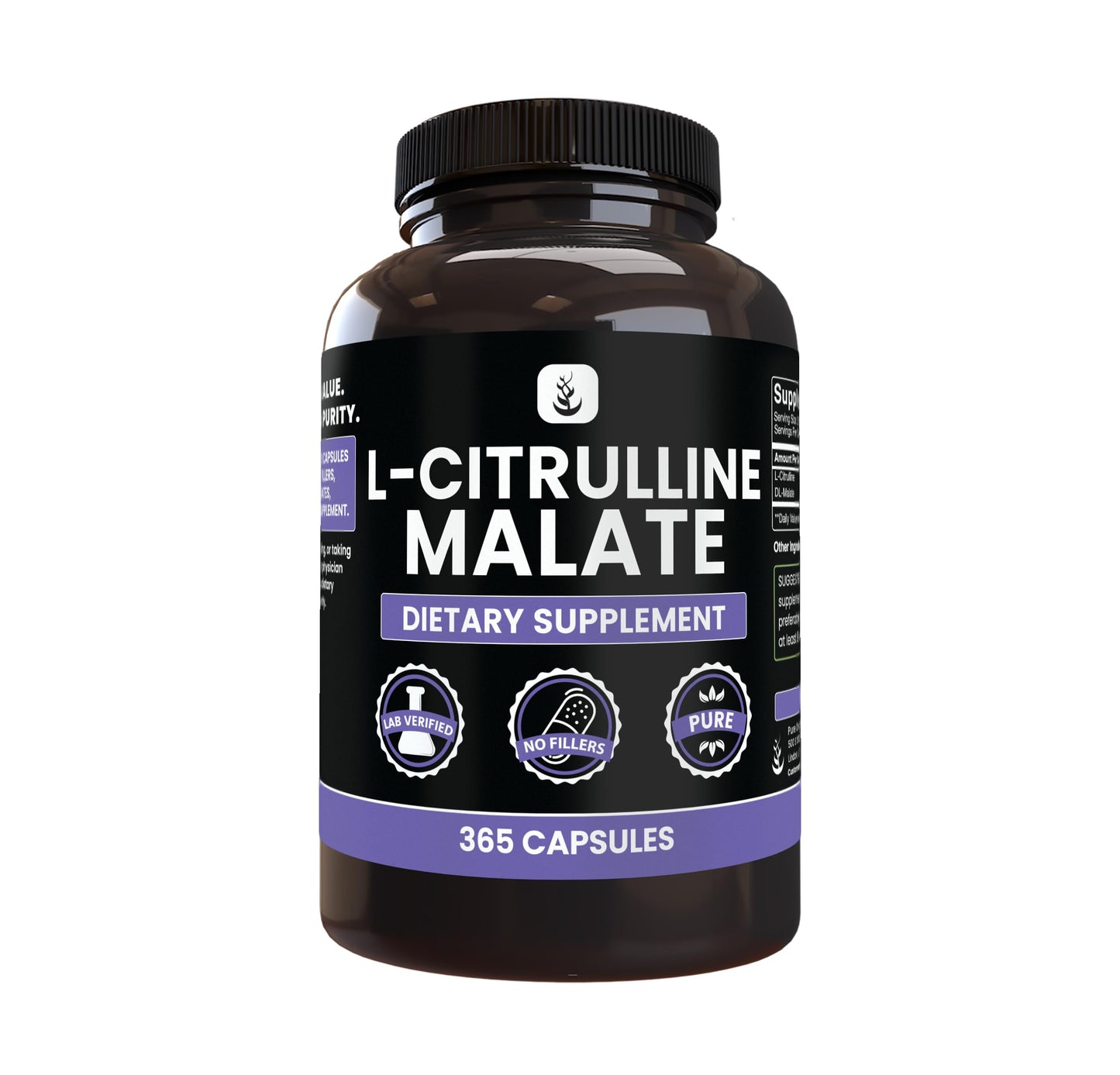 Pure Organic Ingredients L-Citrulline DL-Malate 2:1 Capsules, 365 Count