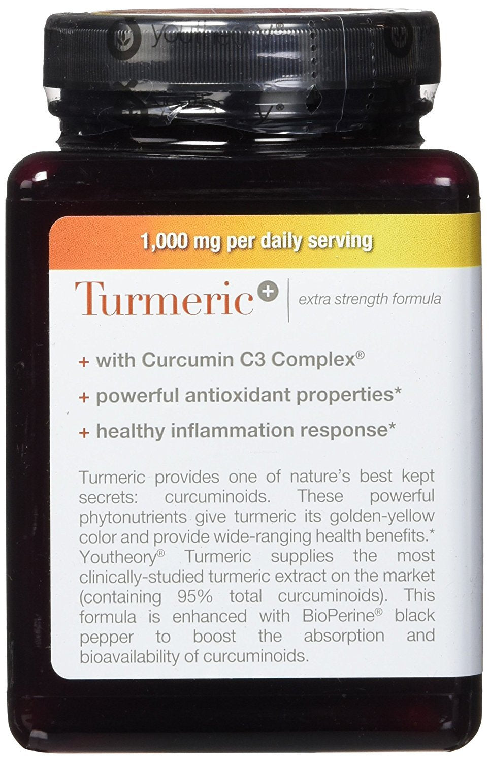 Youtheory Turmeric Extra Strength Formula Capsules 1000 mg Daily, 240 Capsules