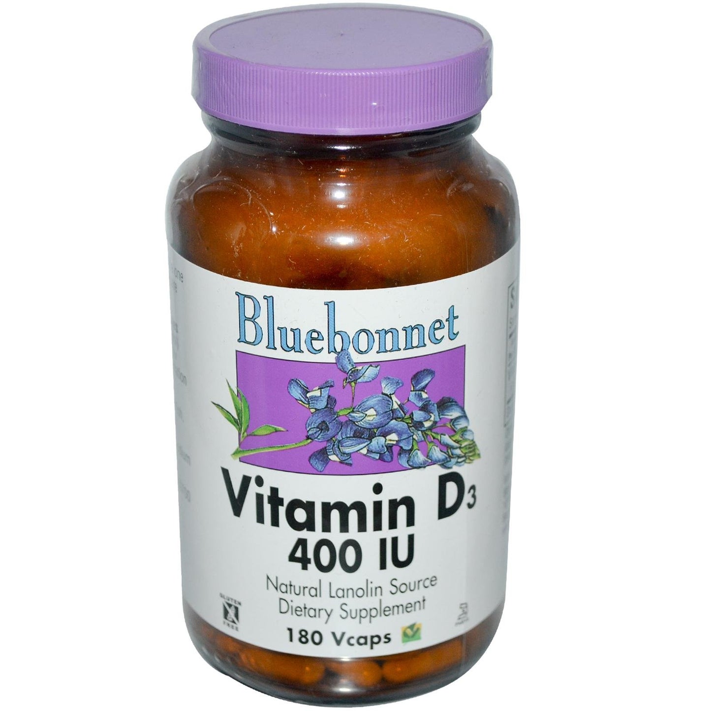 BlueBonnet Vitamin D3 400 IU Capsule, 180 Vegetarian Capsules