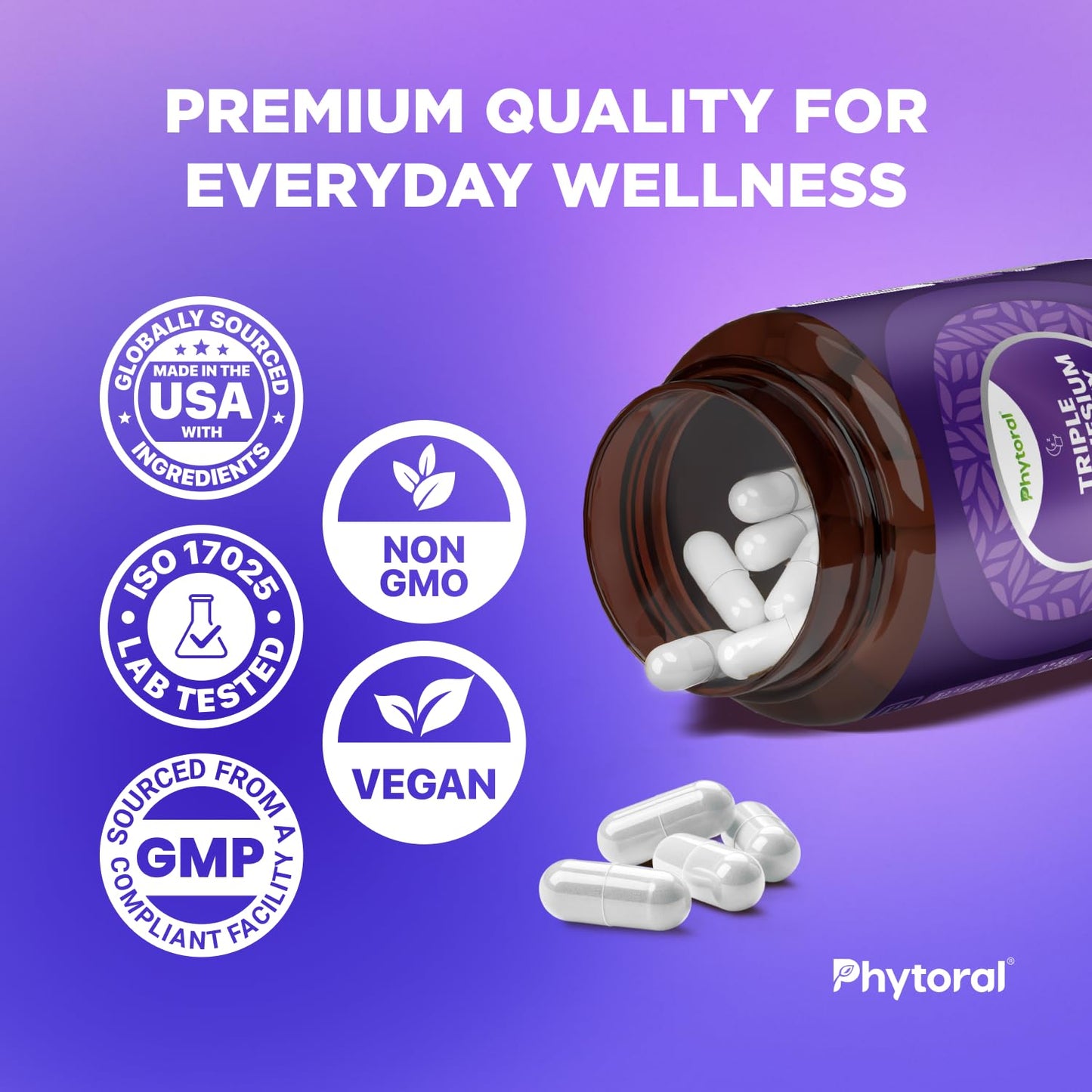 Phytoral Magnesium Complex Capsules with Taurate, Glycinate & Malate 90 Count