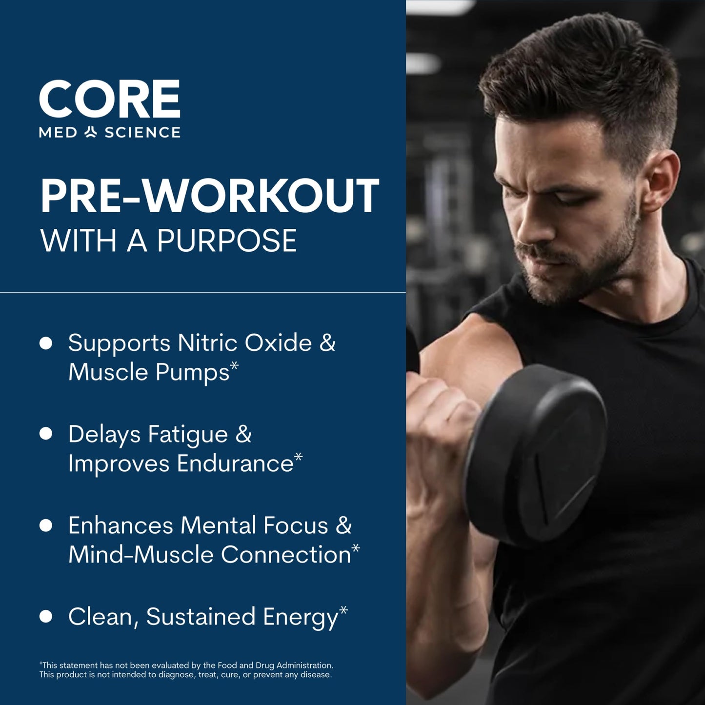 Core Med Science Pre Workout Powder for Men & Women, Bombsicle, 17.35