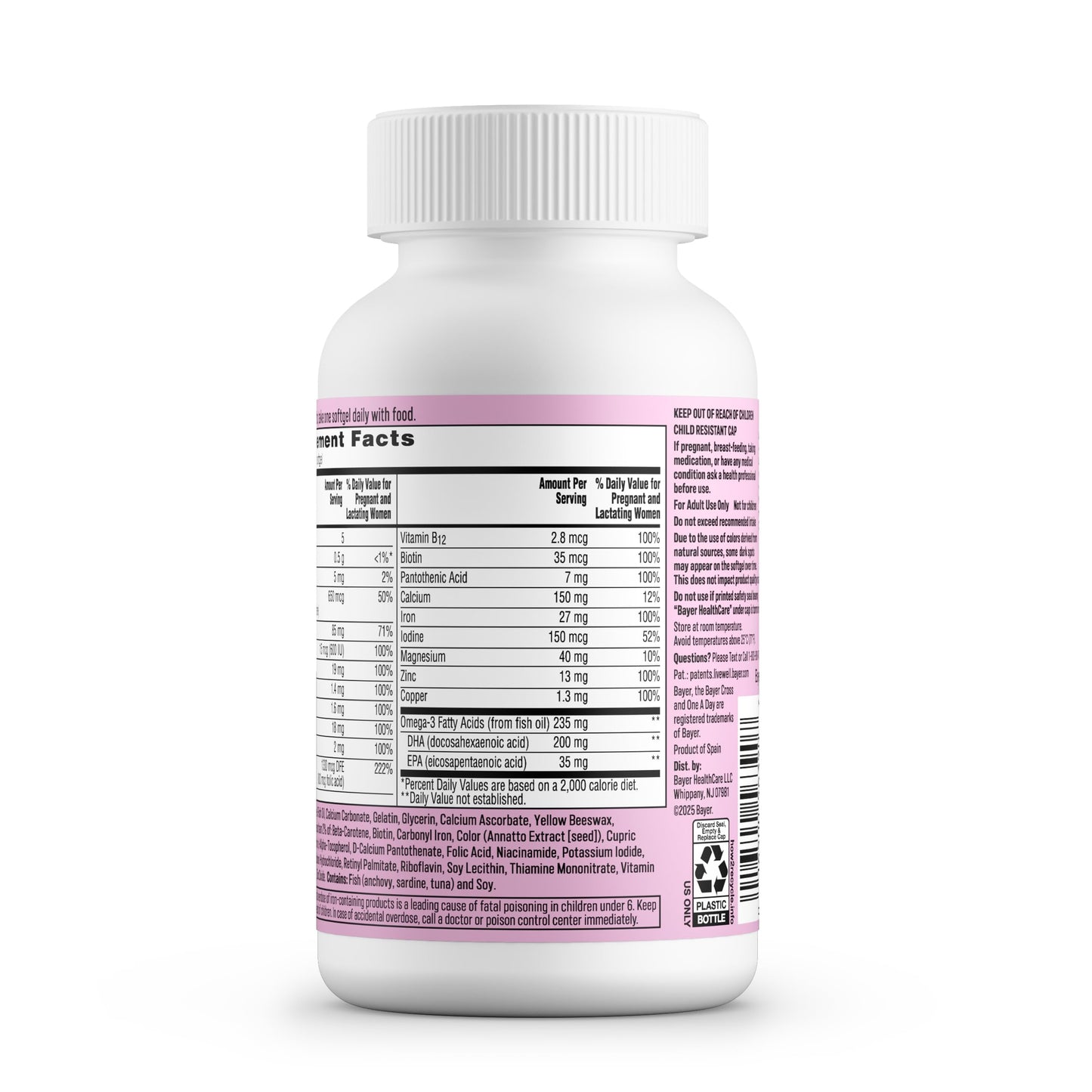 ONE A DAY Prenatal Vitamins Softgel 90 Count