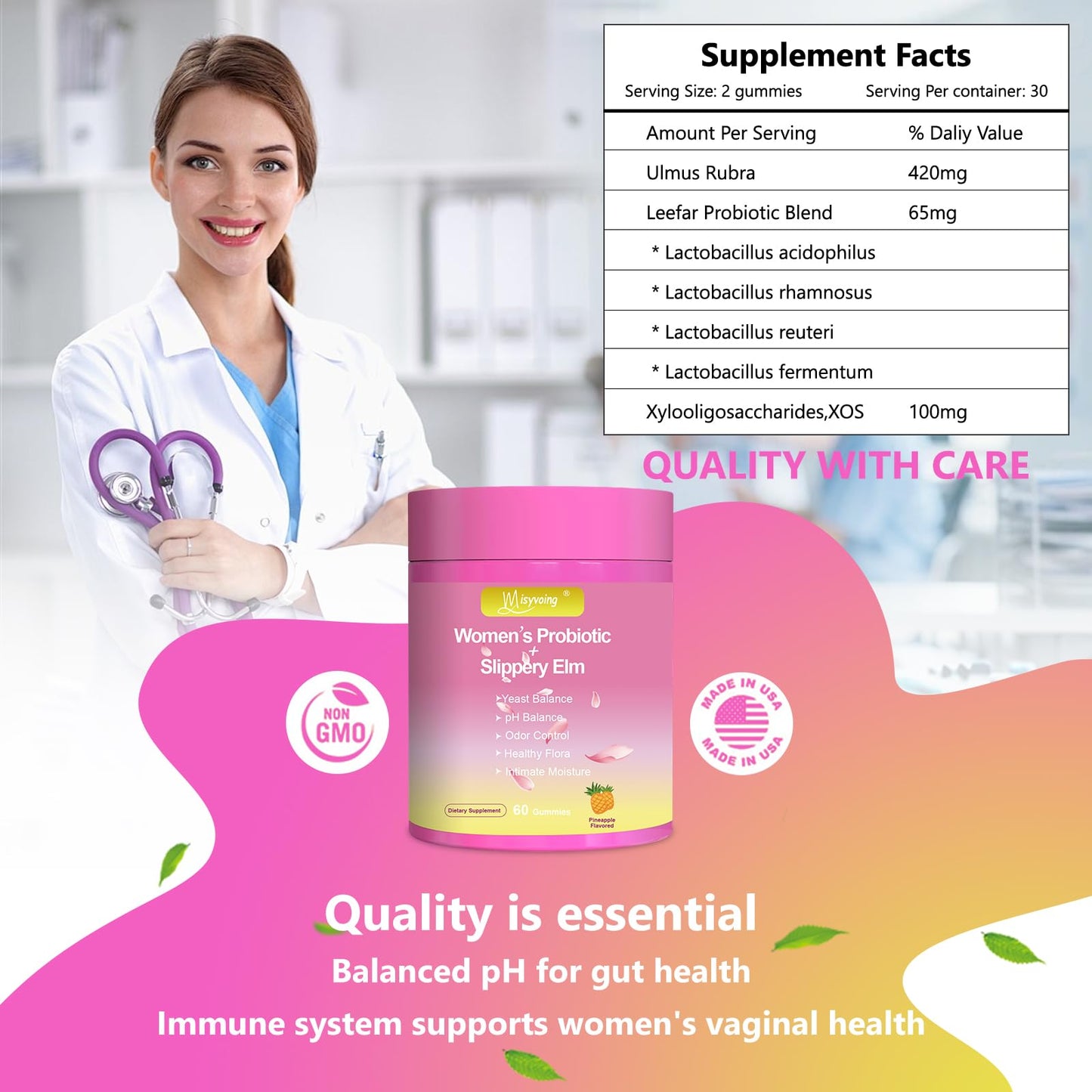 Misyvoing Her Juicy Feminine Probiotics Gummies 60 Count