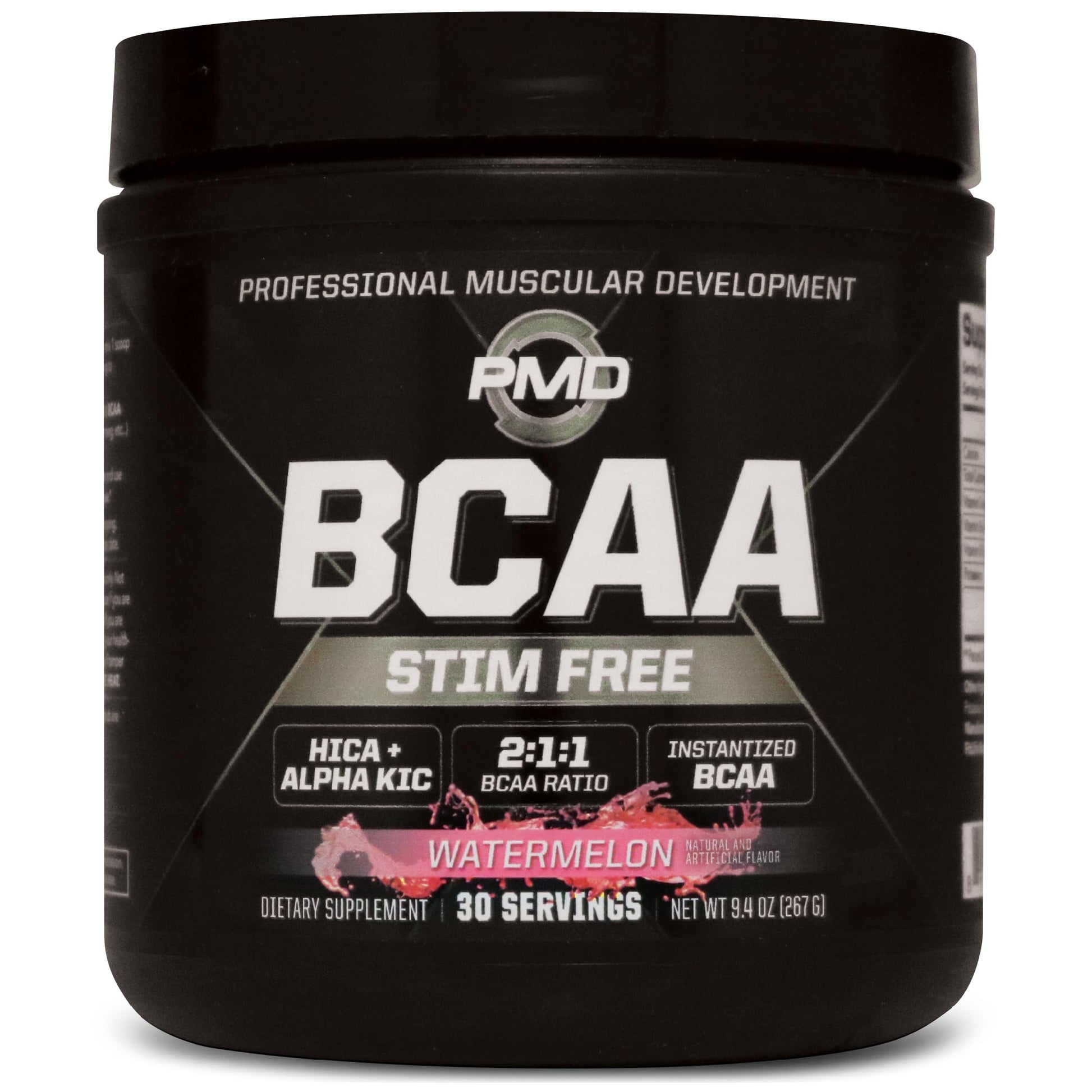 PMD Sports BCAA Stim-Free Amino Acids Watermelon Flavor Powder 9.2 Ounce