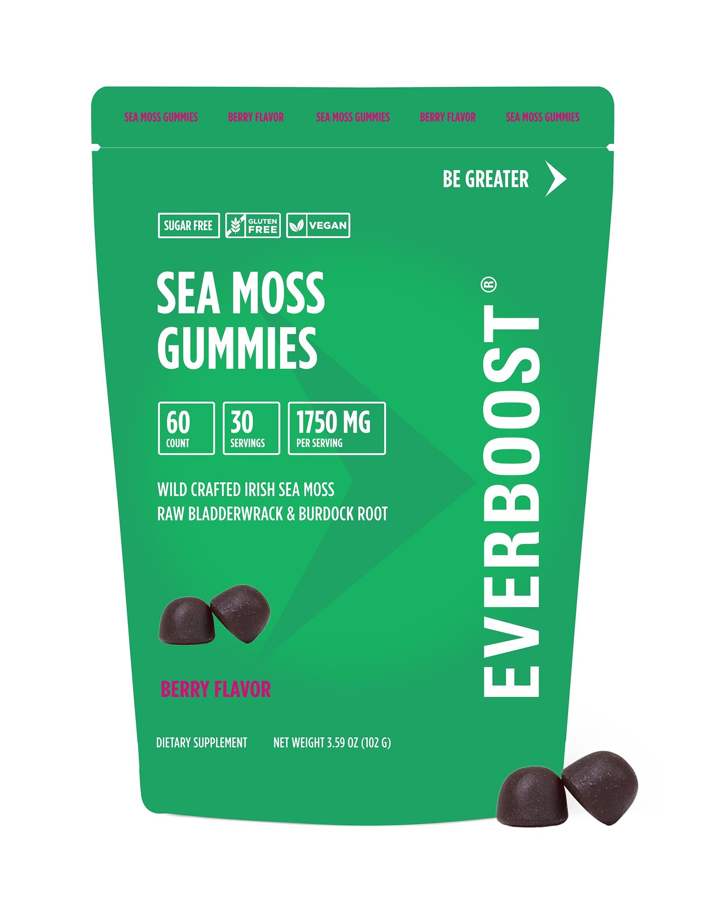 EVERBOOST Irish Sea Moss Gummies 60 Count