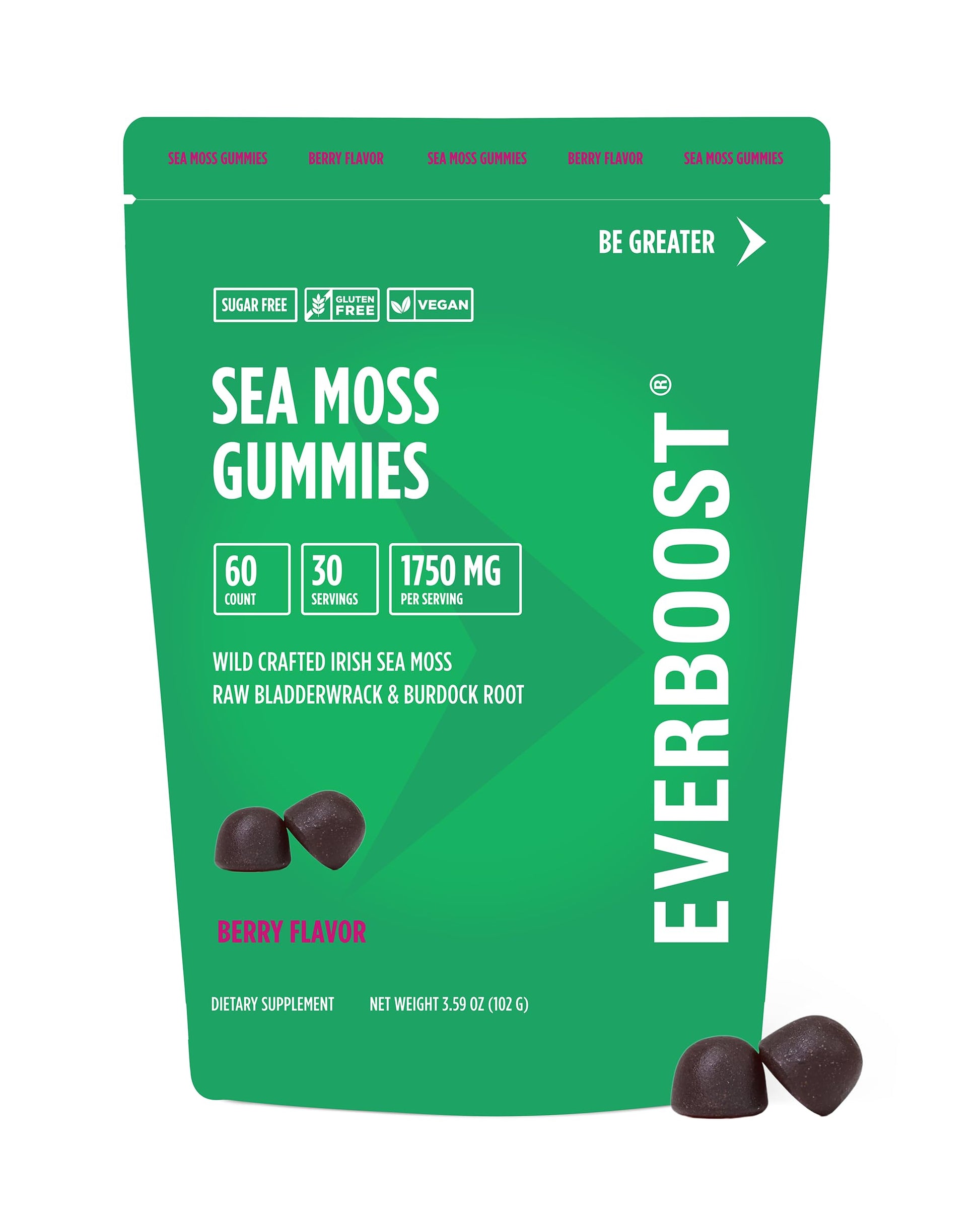 EVERBOOST Irish Sea Moss Gummies 60 Count