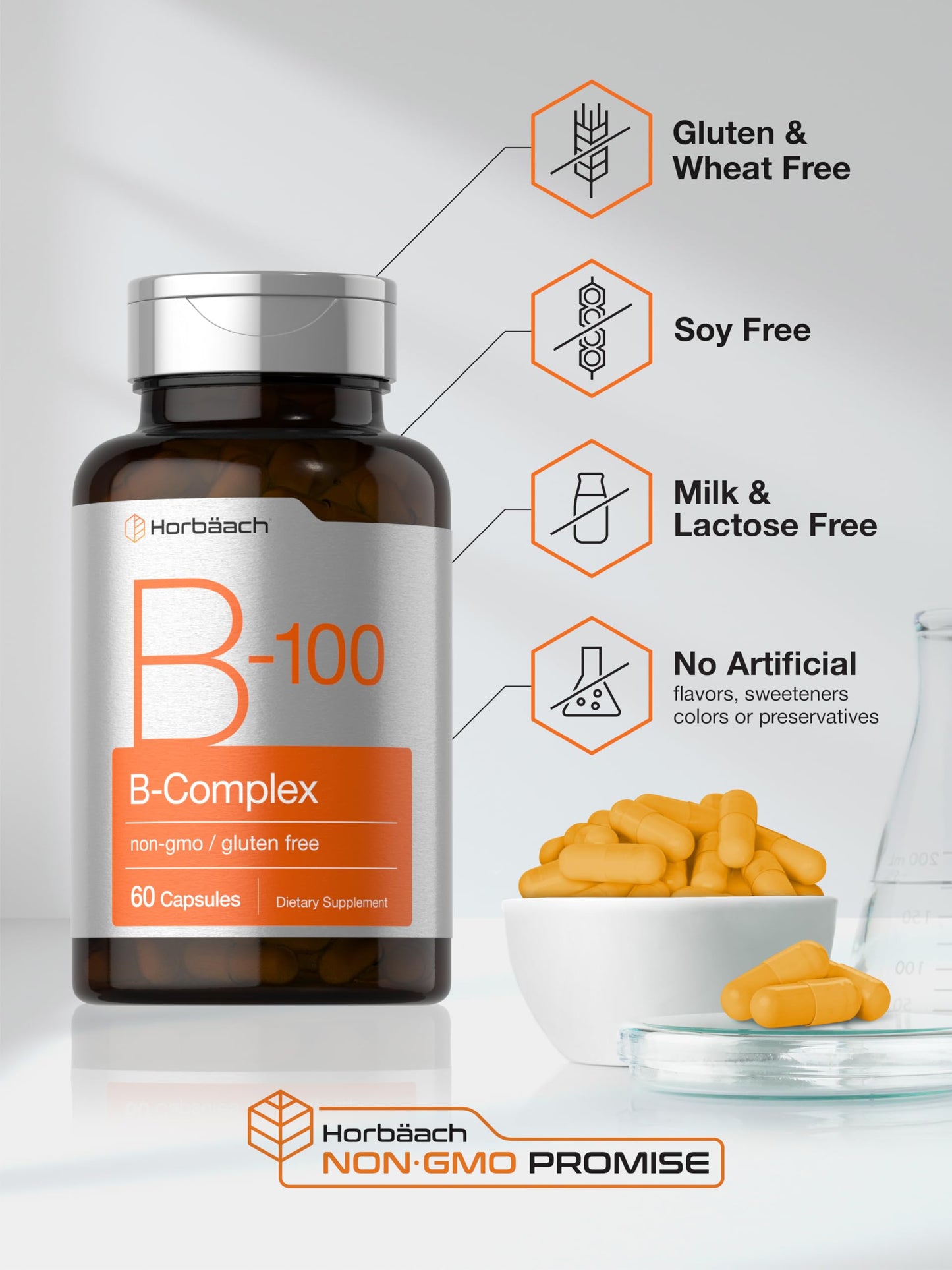 Horbäach B-100 Complex Vitamin 60 Capsules