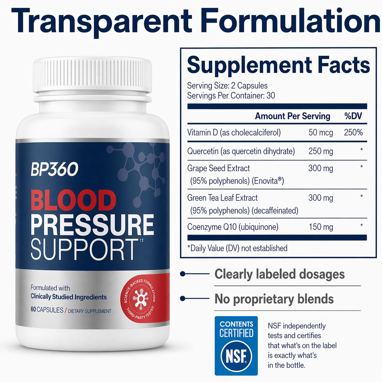 BP360 Blood Pressure Supplements Capsule, 60 Count