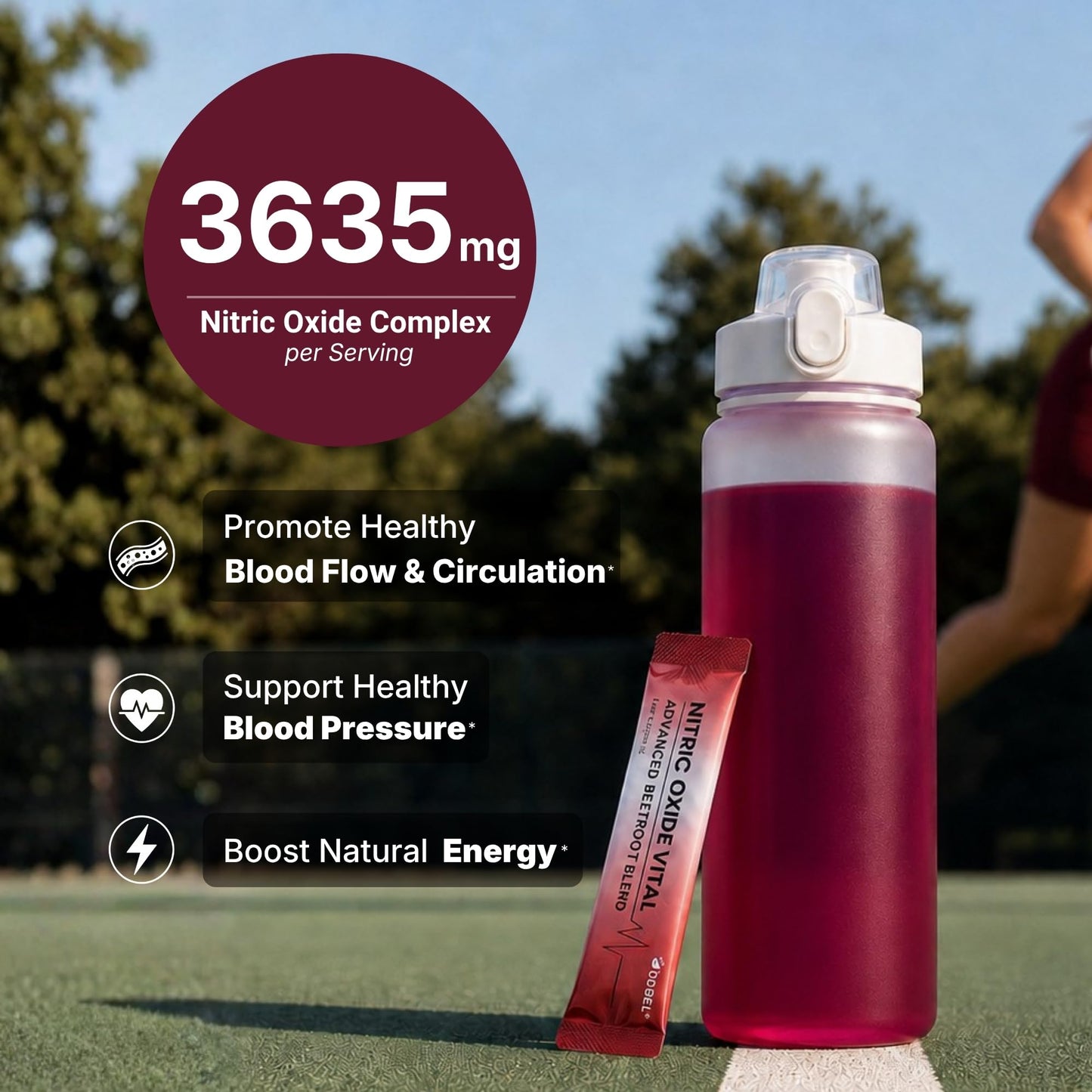 Dobel USA Nitric Oxide Supplements for Blood Flow & Circulation Powder 5.2 Ounces