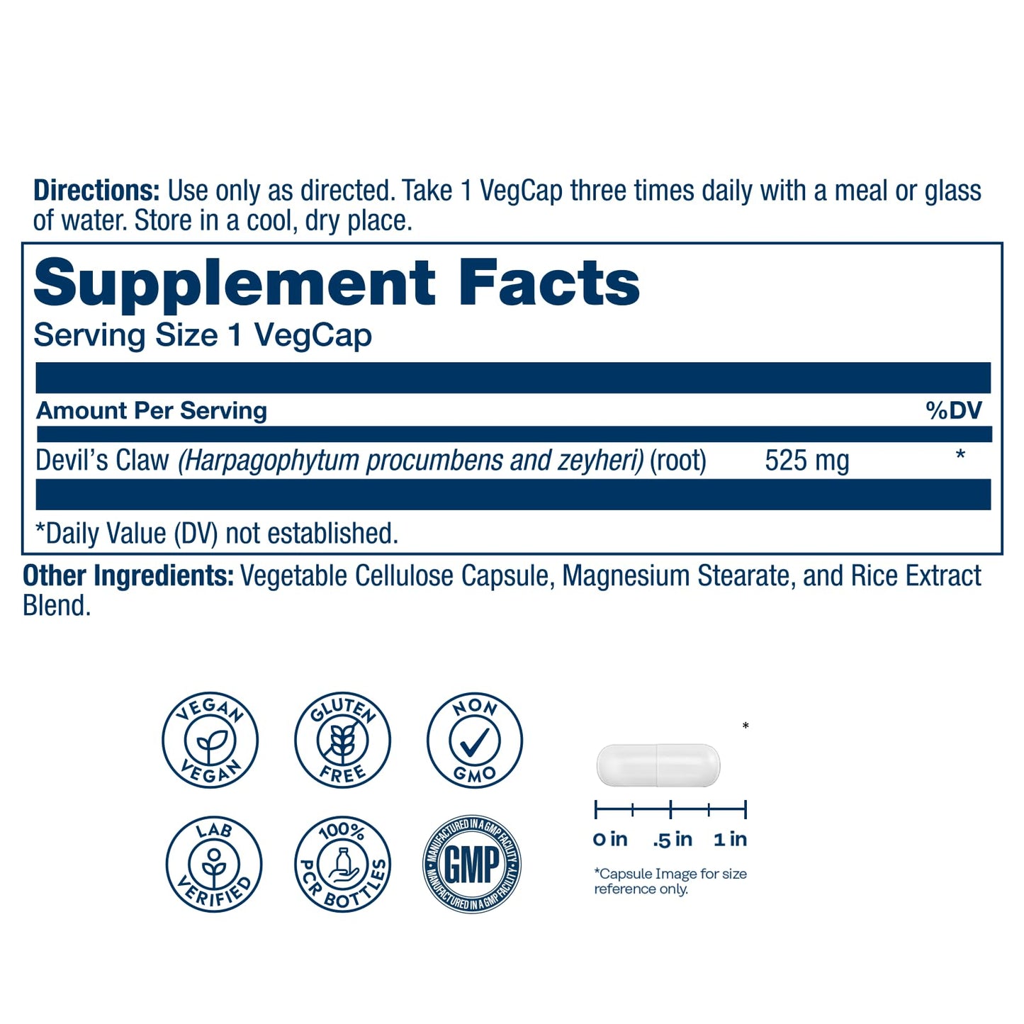 Solaray Devil's Claw Root 525 mg Capsules, 100 Capsules