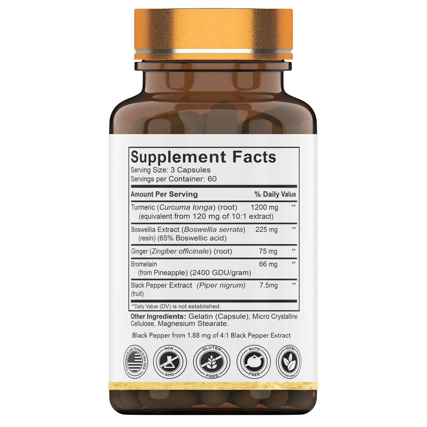 tnvitamins Turmeric & Boswellia Complex 180 Capsules