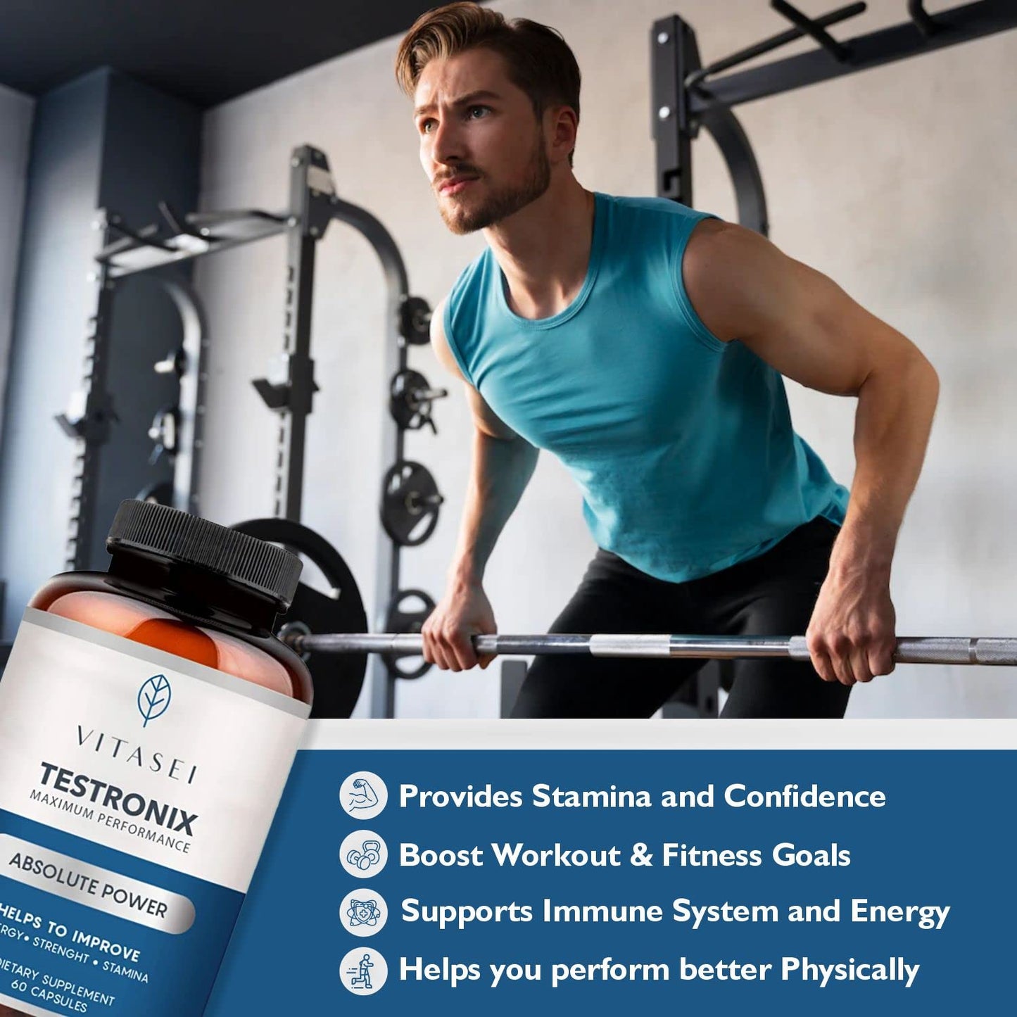 VITASEI Testronix Booster for Men and Prostabionic Prostate Dietary Supplements for Men Capsules, 60 Count