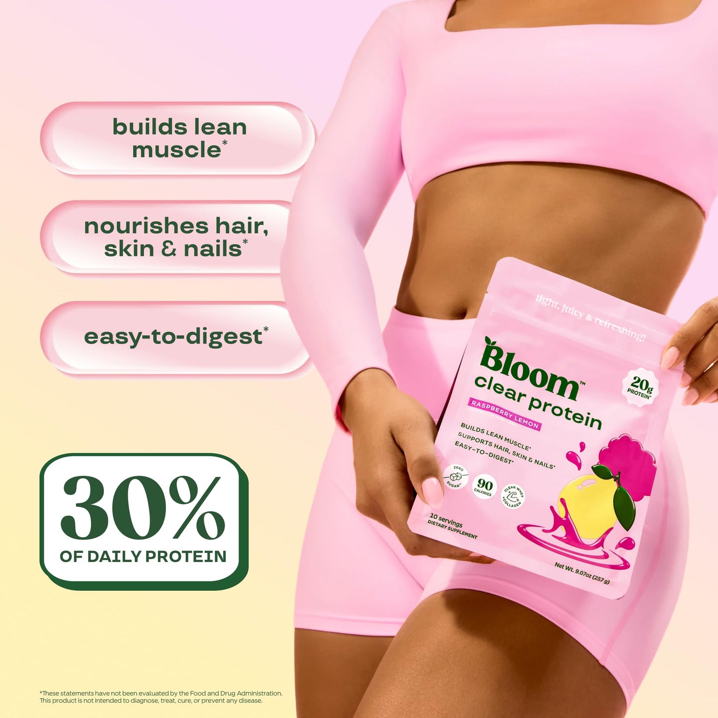 Bloom Nutrition Raspberry Lemonade Clear Protein and Berry Greens Powder Bundle