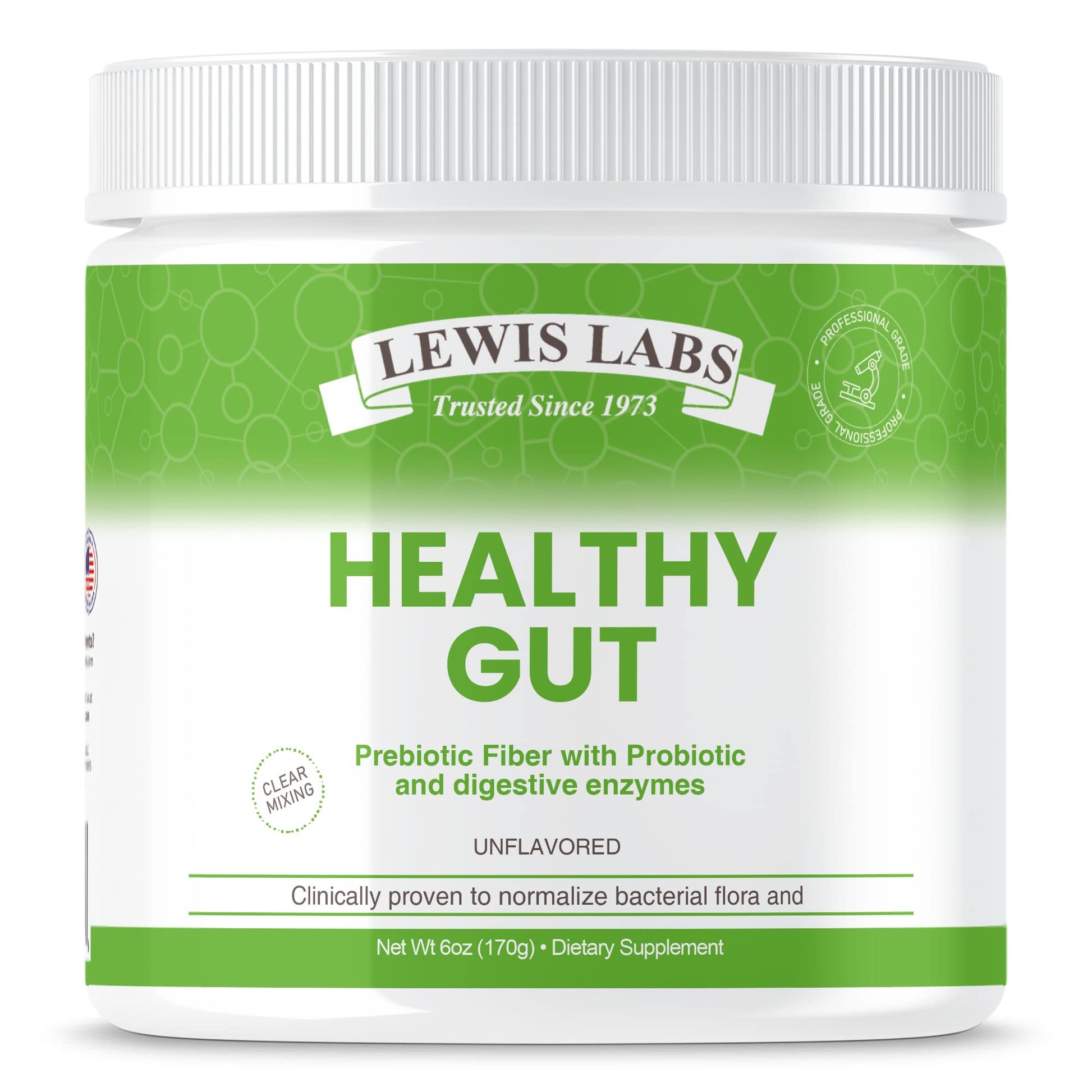 Lewis Labs Healthy Gut Prebiotic Fiber Powder 6 Oz