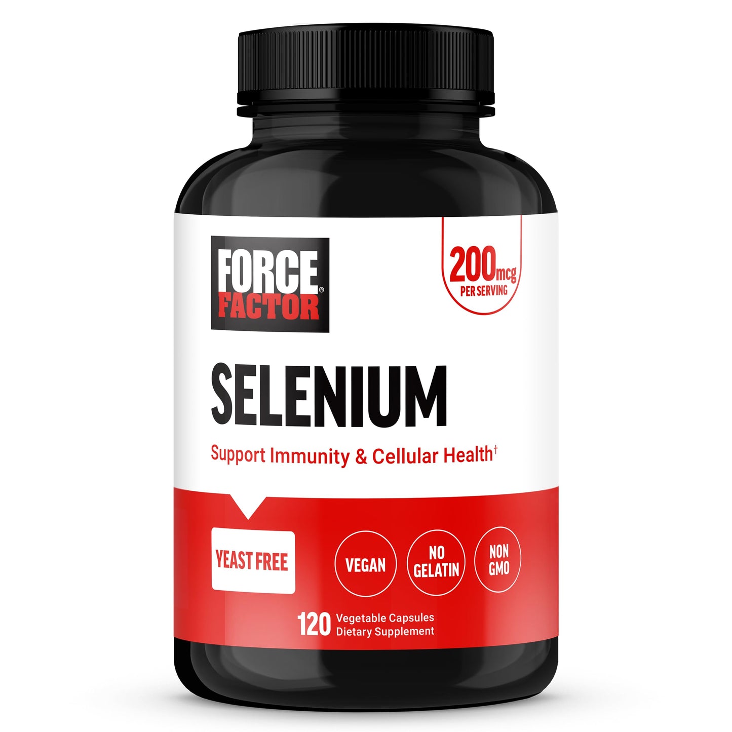 Force Factor Selenium Immune Support Supplement Selenium 200mcg Capsules, 120 Count