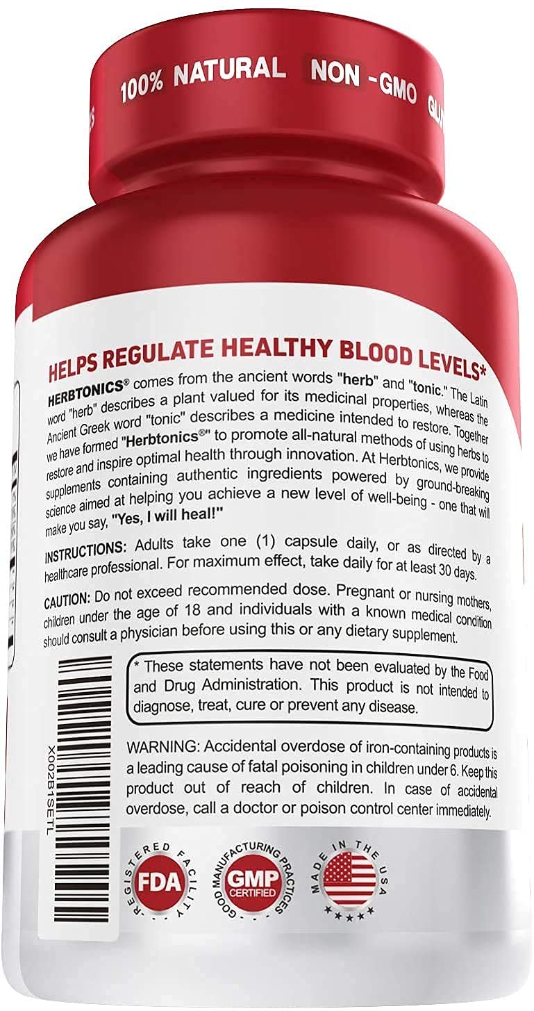 Herbtonics Blood Booster Iron Supplements for Women and Men Capsule, 30 Count