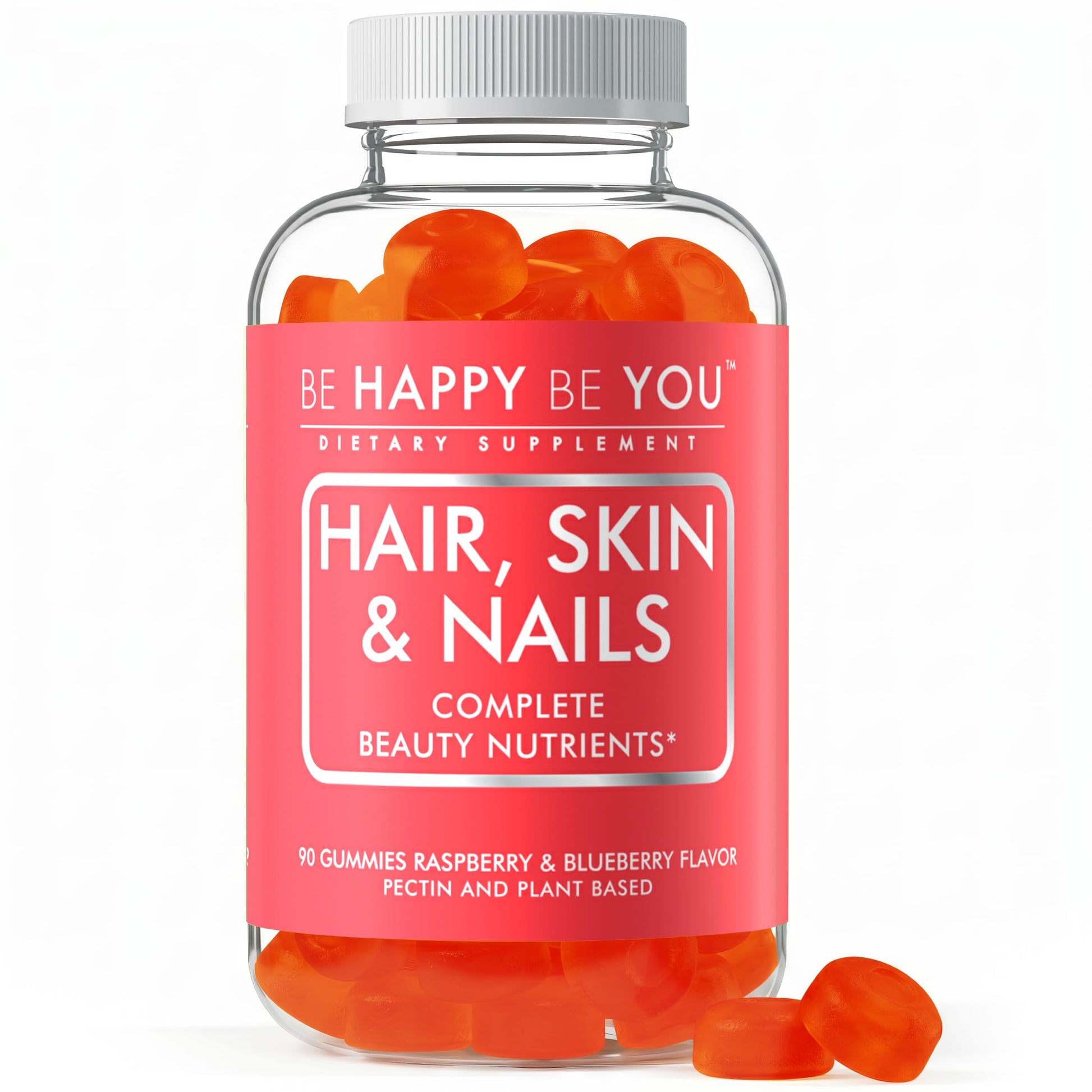 Be Happy Be You Hair Skin and Nails Gummies, 90 Count