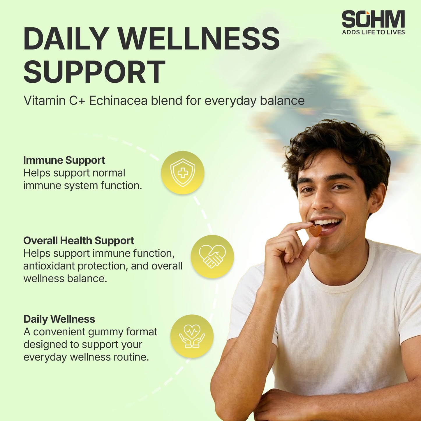 SOHM Vitamin C 60000mcg + Echinacea 10000mcg Gummies, 60 Count