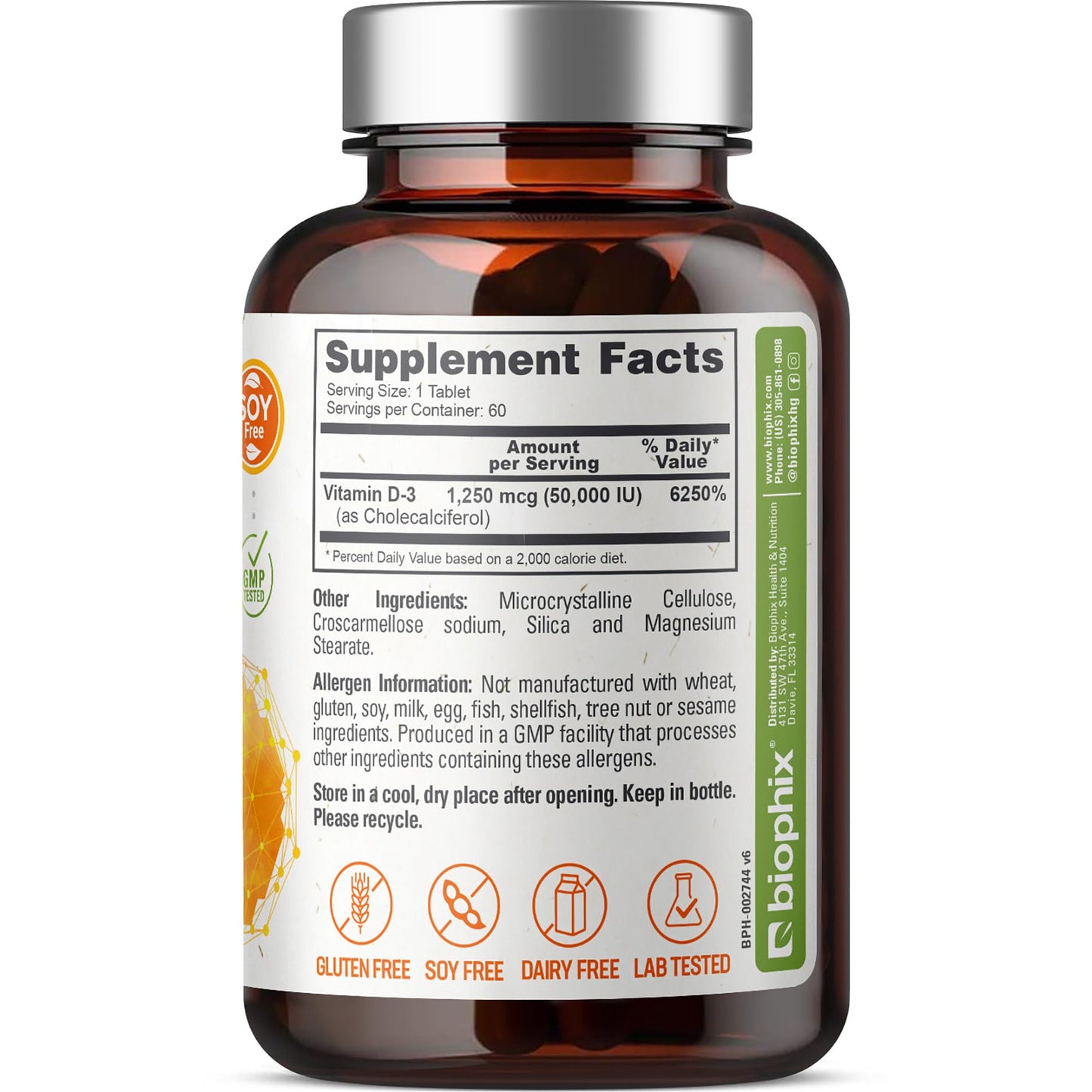 biophix Vitamin D-3 50000 IU Tablet, 60 Tablets