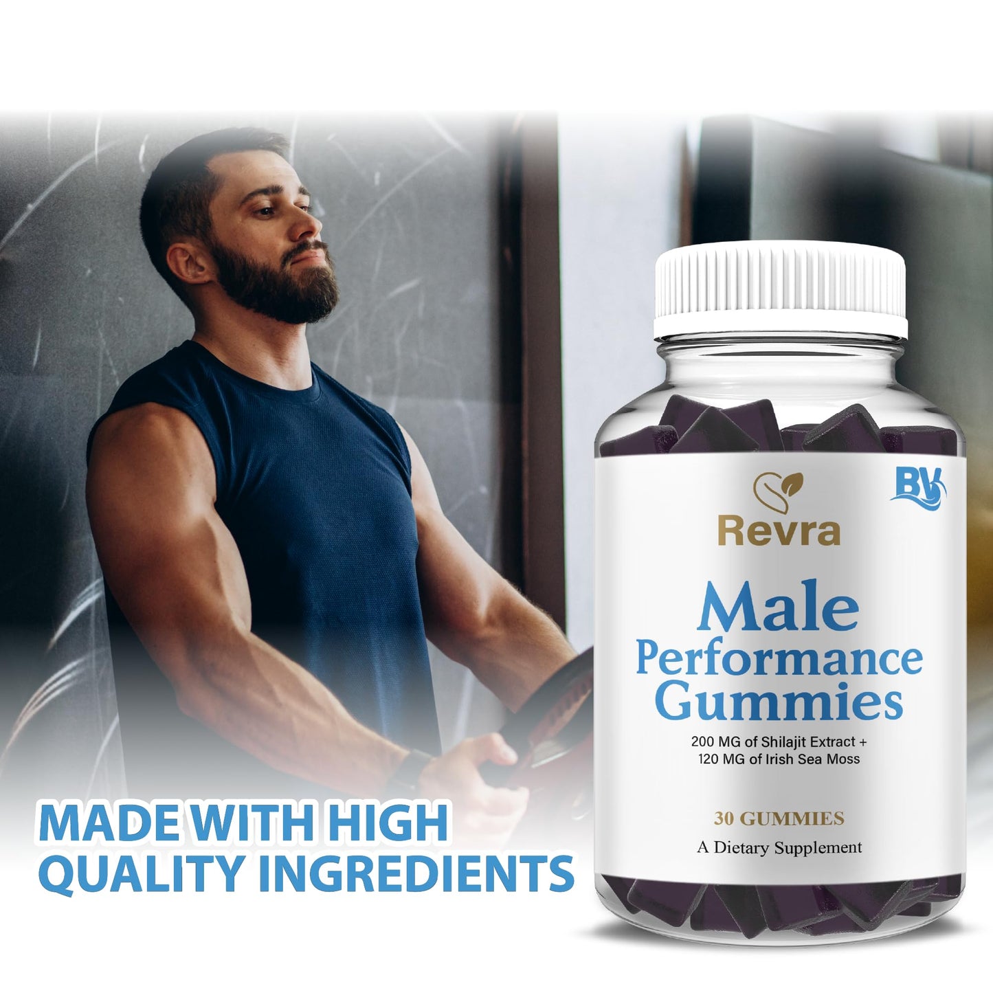 BLUE VIBE Revra Daily Performance Support Gummy Supplement, 30 Gummies