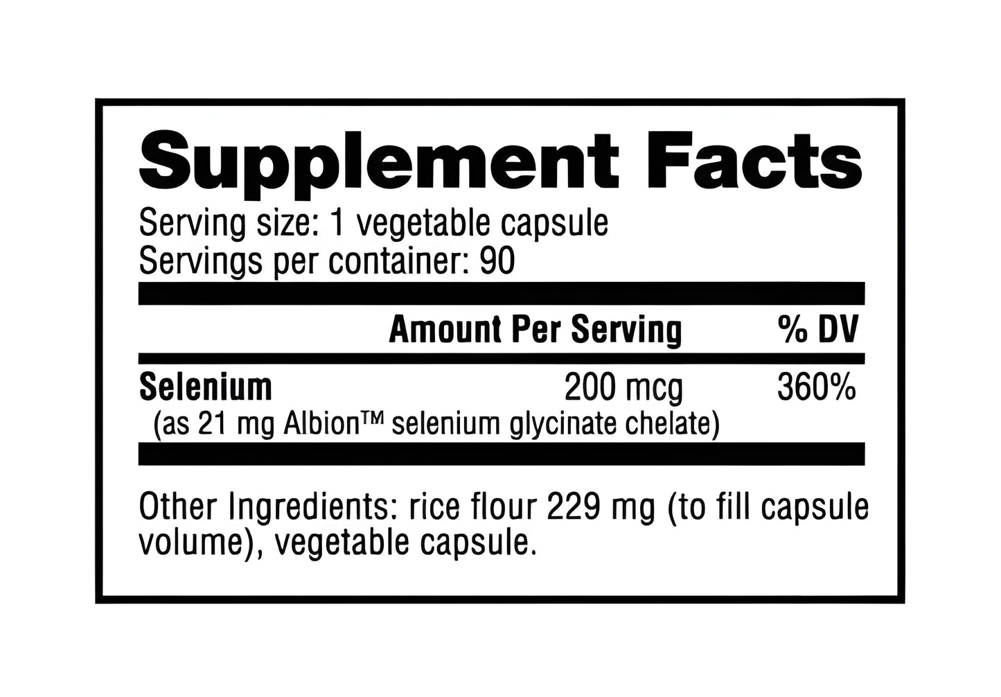 NutraBio Selenium Supplement 200mcg Capsule 90 Count